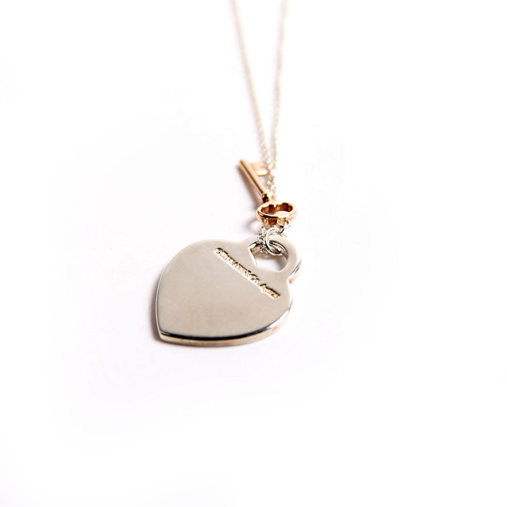 Please Return Heart/Key Necklace 925