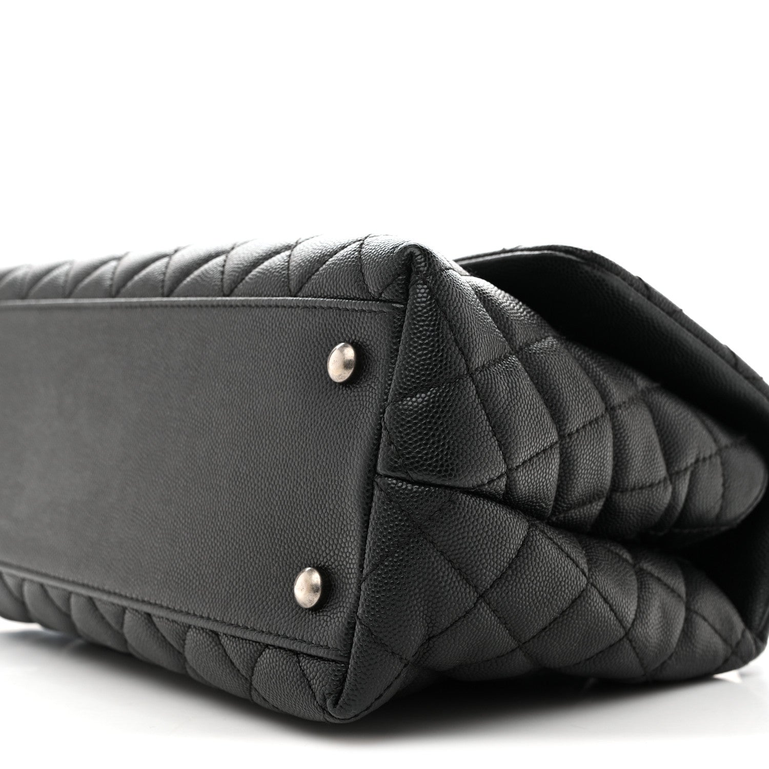 Chanel Caviar Lizard Embossed Quilted Small Coco Handle Flap Black