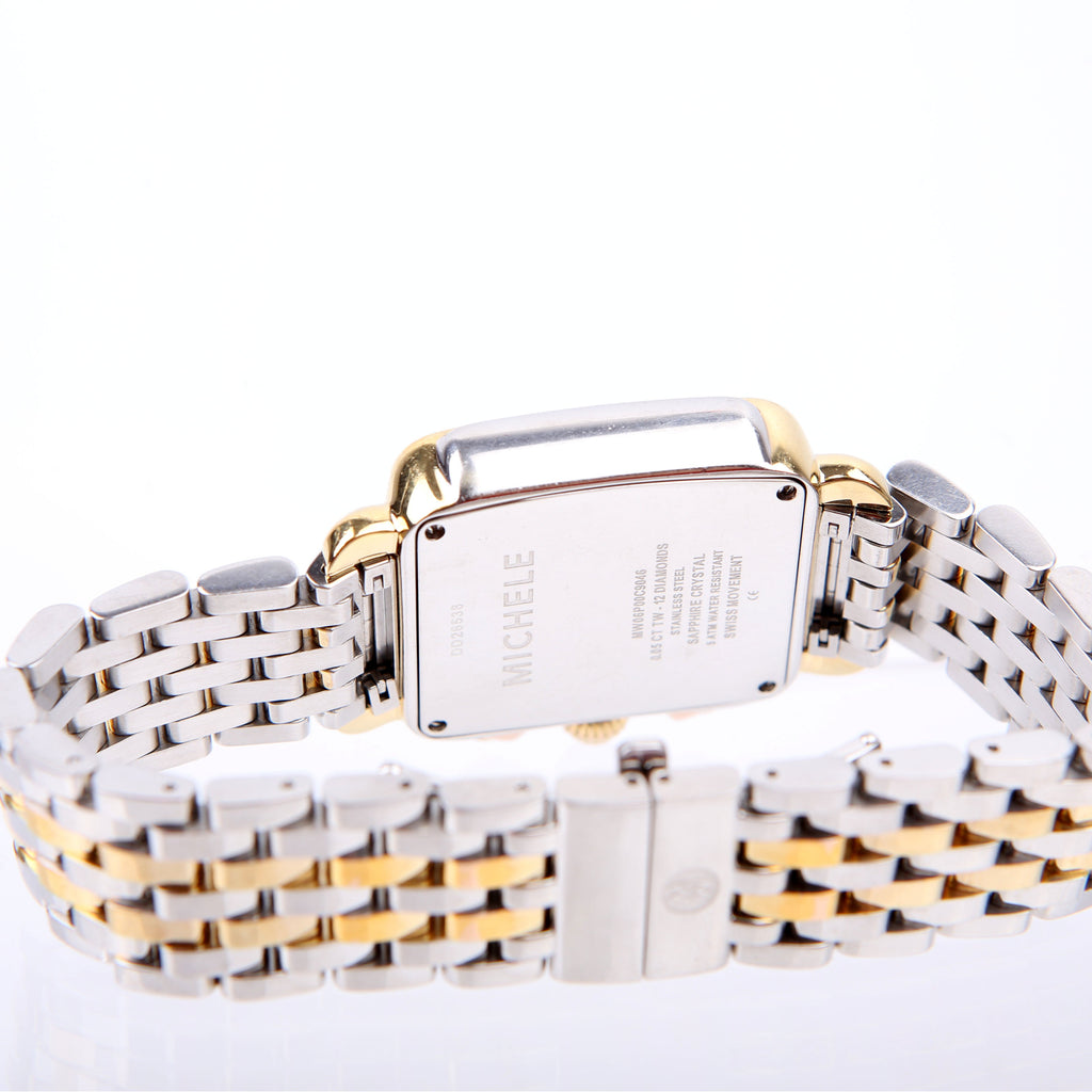 Deco Watch Mid Two-Tone 18K Plated with .08 CW Diamonds