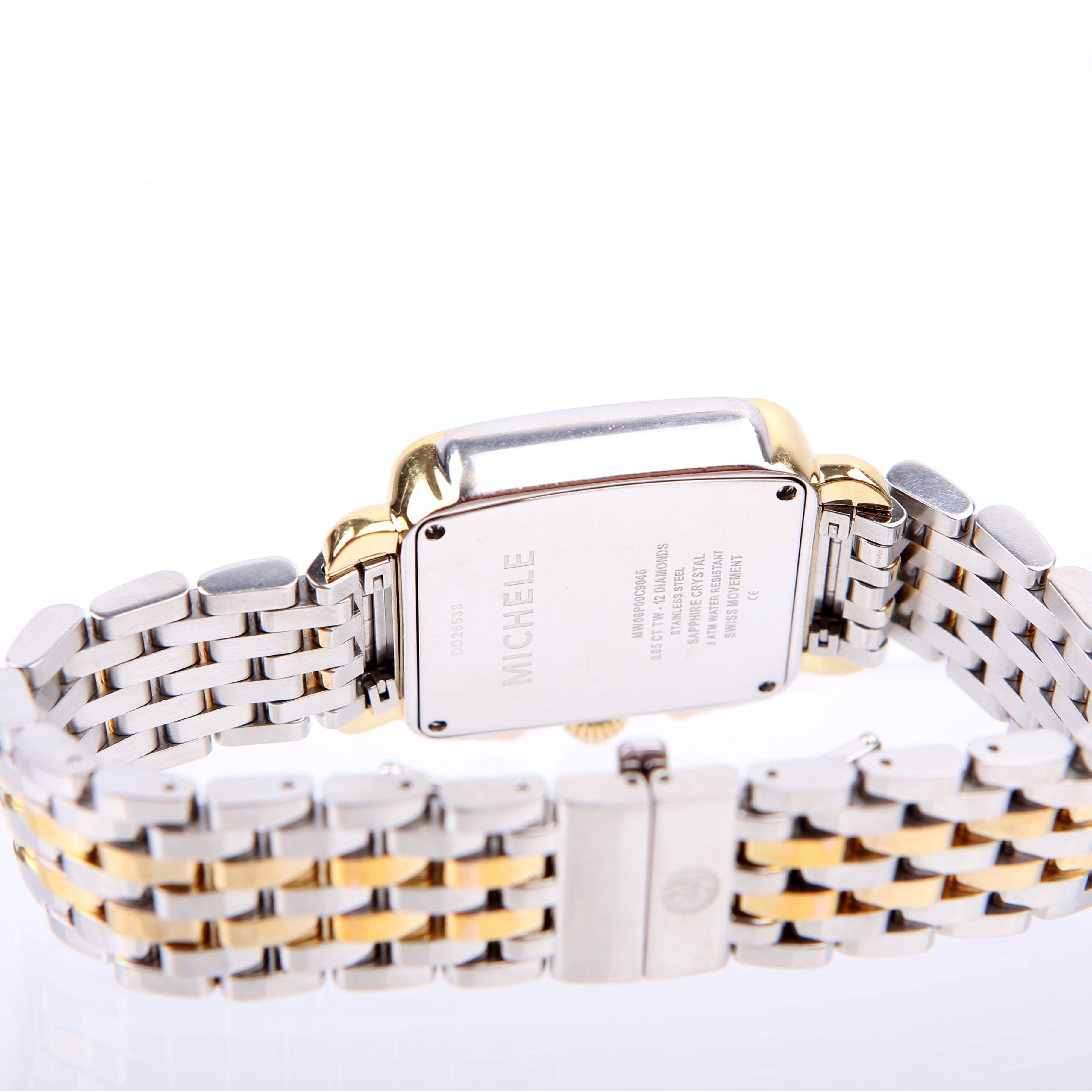 Deco Watch Mid Two-Tone 18K Plated with .08 CW Diamonds