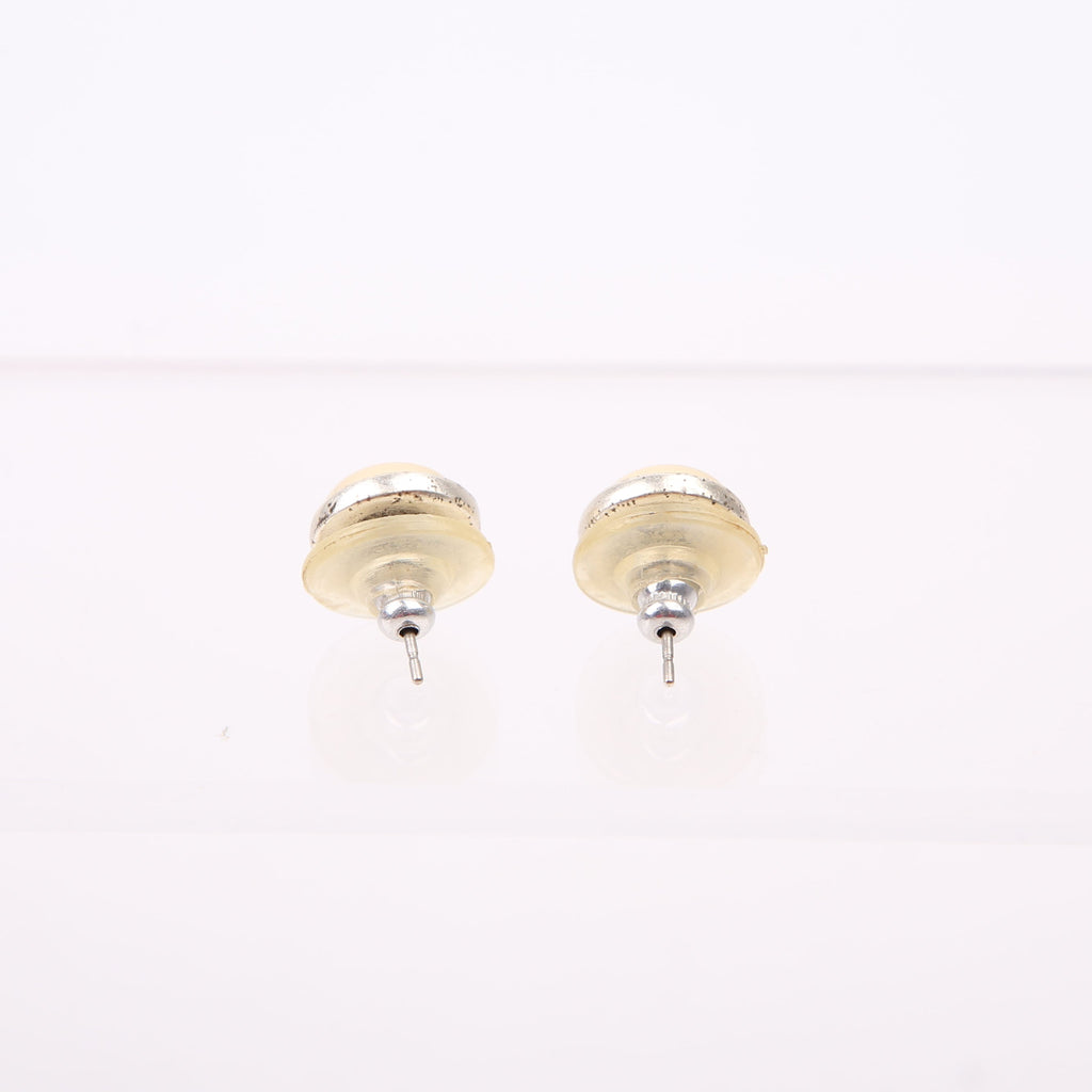 CC Logo Button Stud Earrings