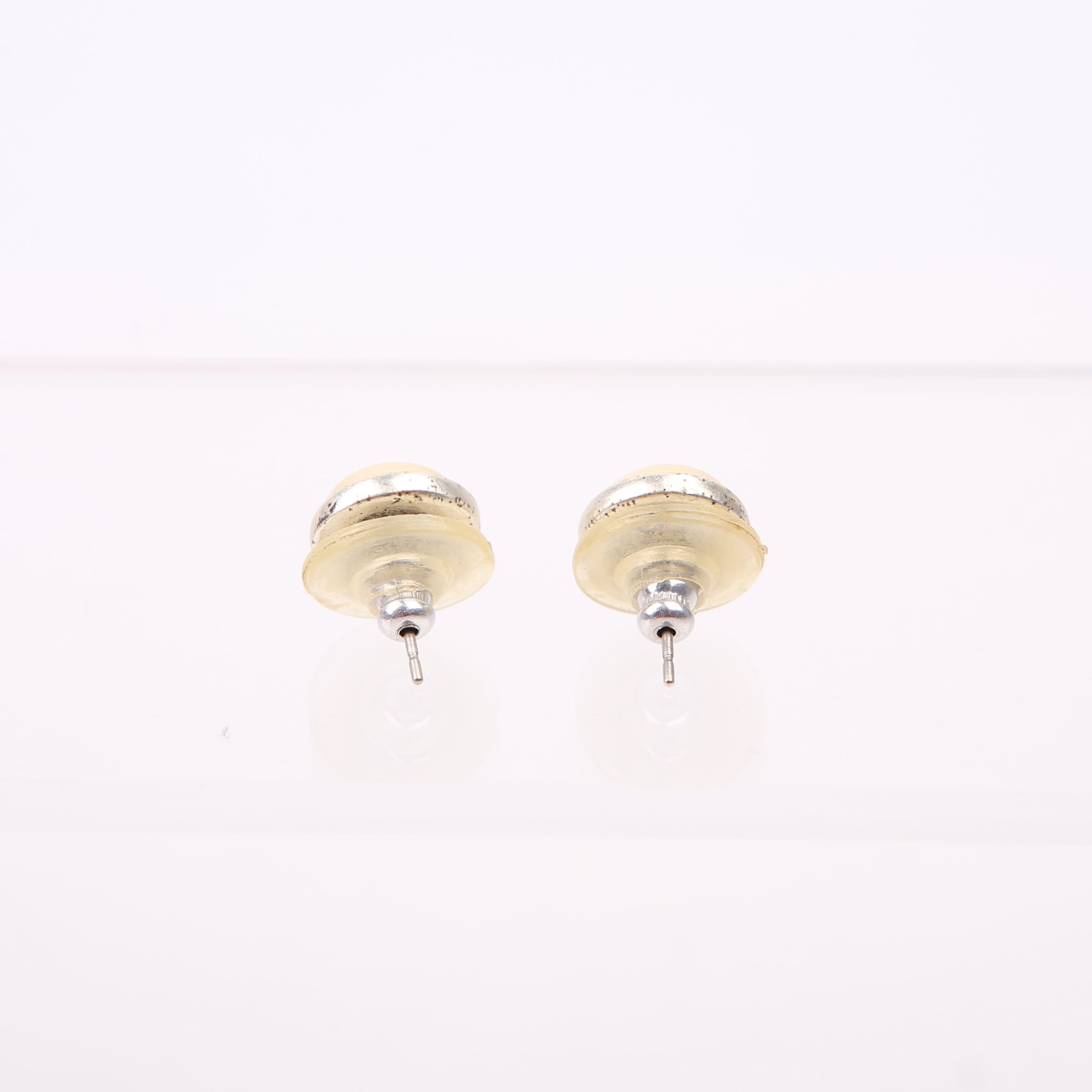 CC Logo Button Stud Earrings