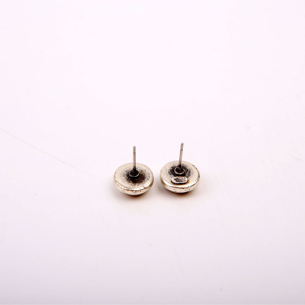 CC Logo Button Stud Earrings