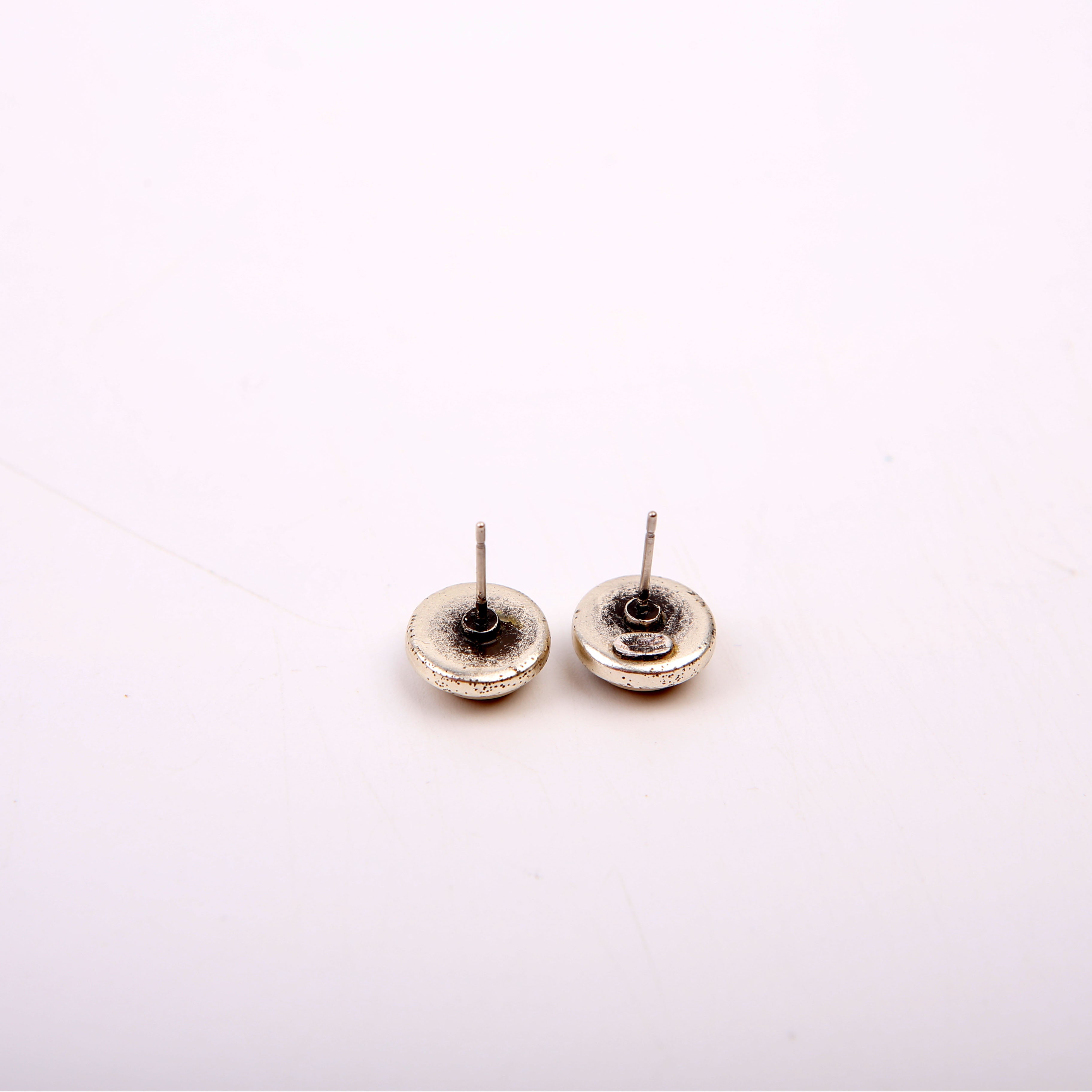 CC Logo Button Stud Earrings