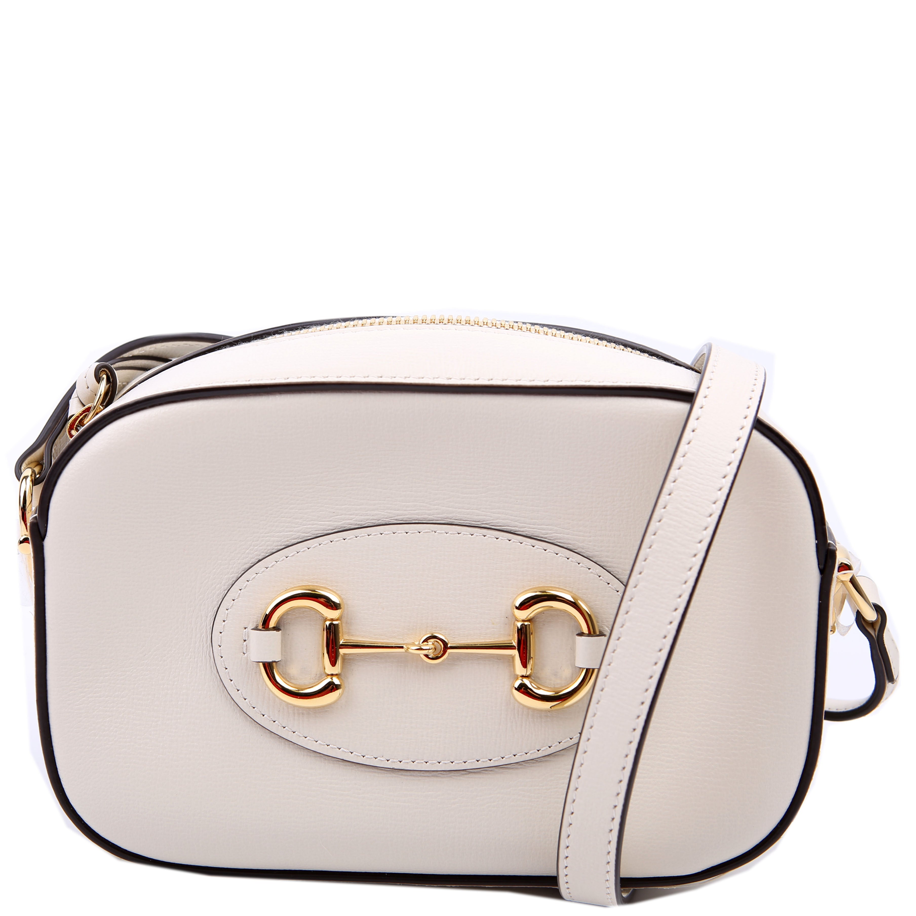760196 Horsebit 1955 Leather Shoulder Bag Small White