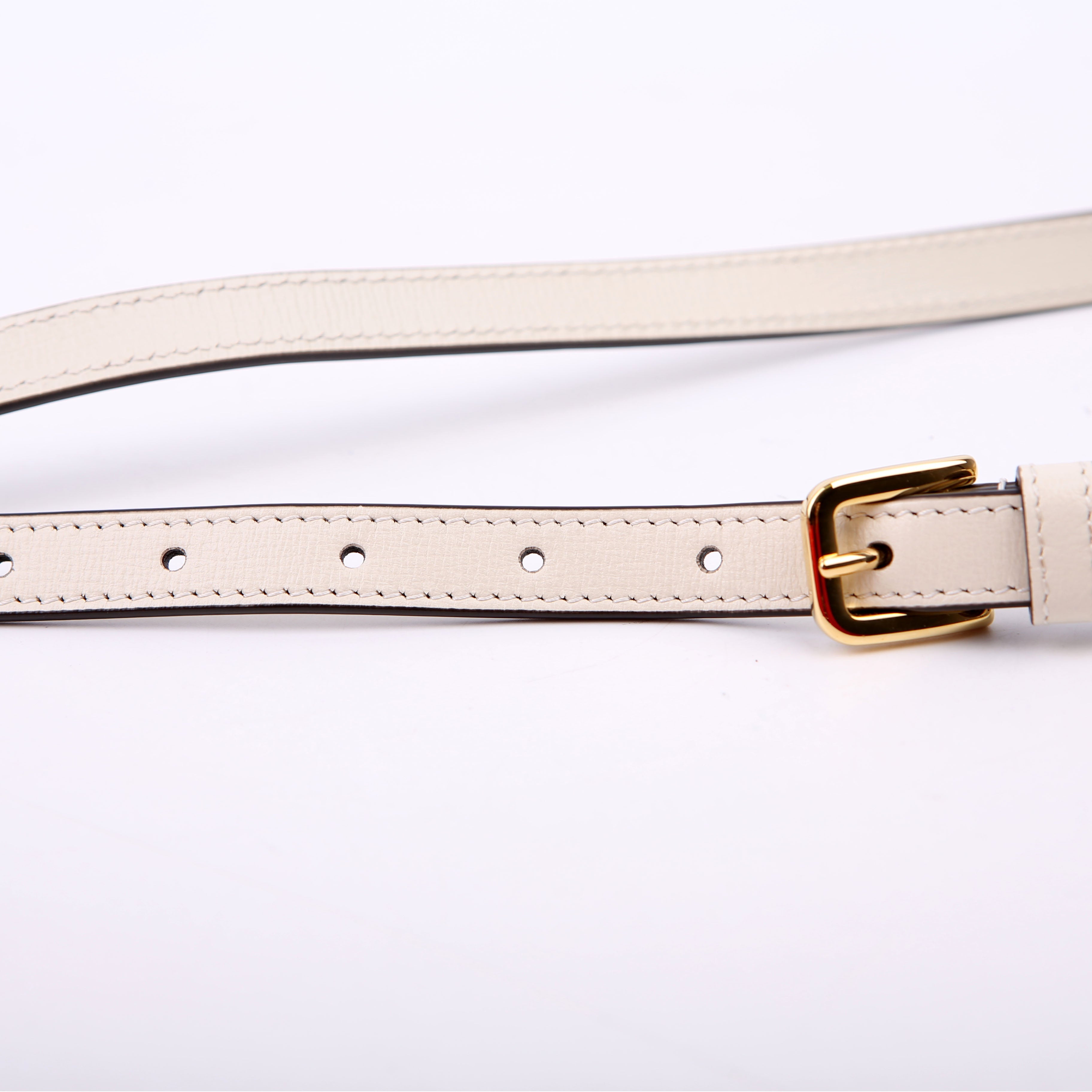 760196 Horsebit 1955 Leather Shoulder Bag Small White