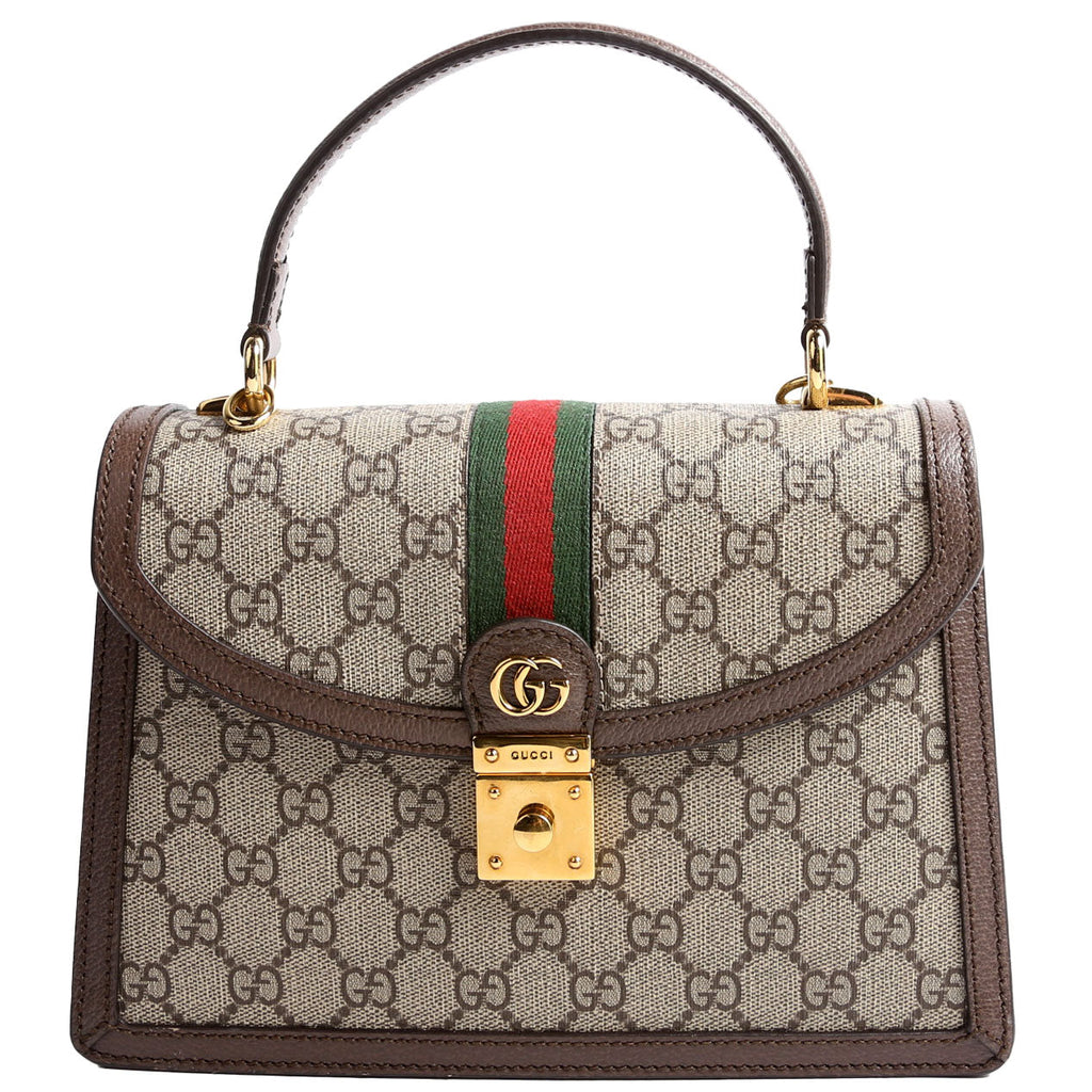 651055 GG Supreme Ophidia Small Top Handle Bag Brown
