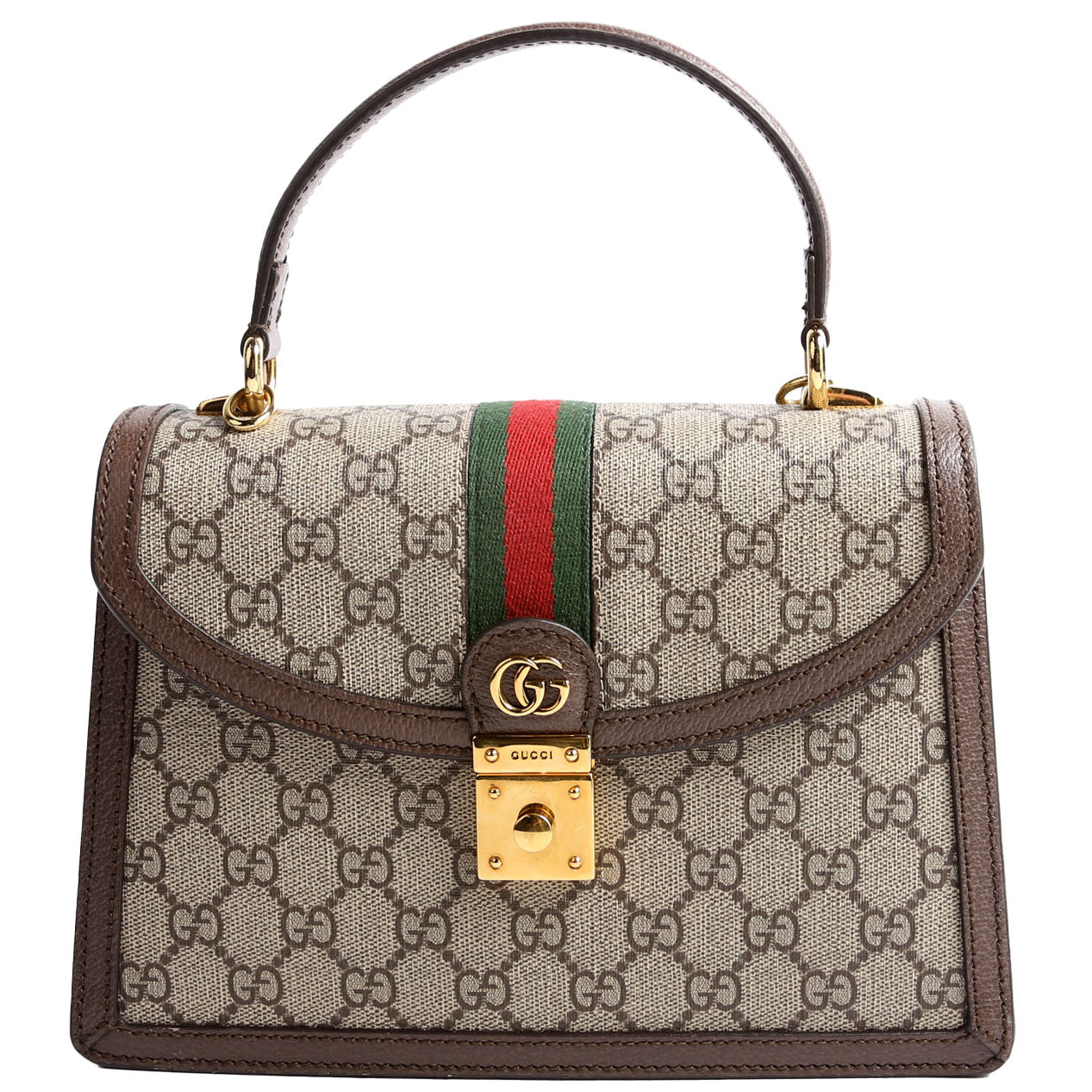651055 GG Supreme Ophidia Small Top Handle Bag Brown