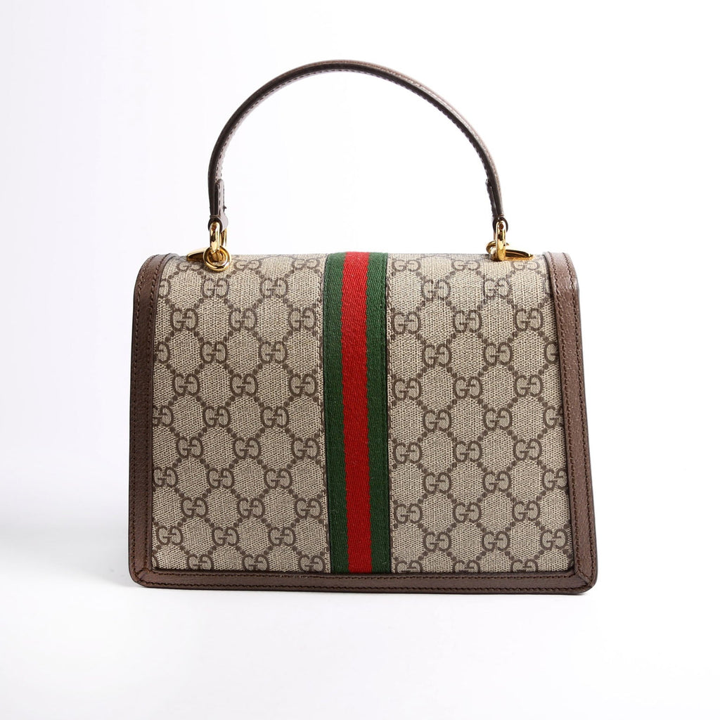 651055 GG Supreme Ophidia Small Top Handle Bag Brown