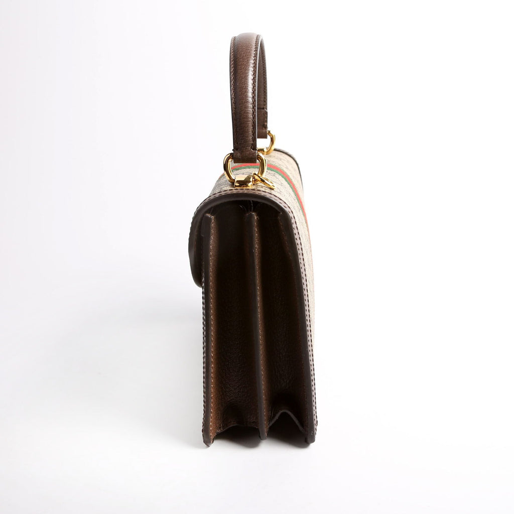 651055 GG Supreme Ophidia Small Top Handle Bag Brown