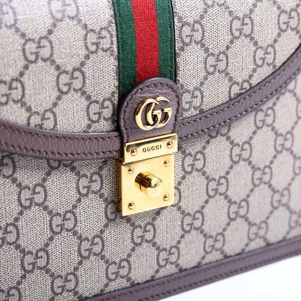 651055 GG Supreme Ophidia Small Top Handle Bag Brown
