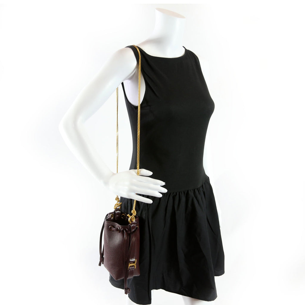 Marcie Micro Bucket Maroon