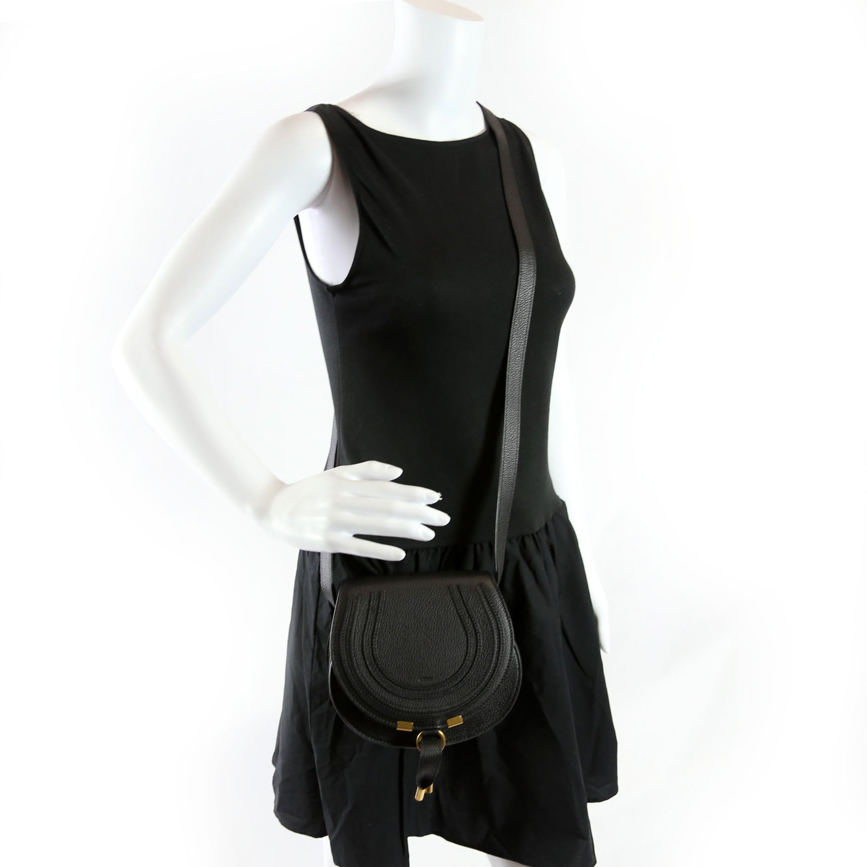 Marcie Saddle Bag Crossbody Small Black