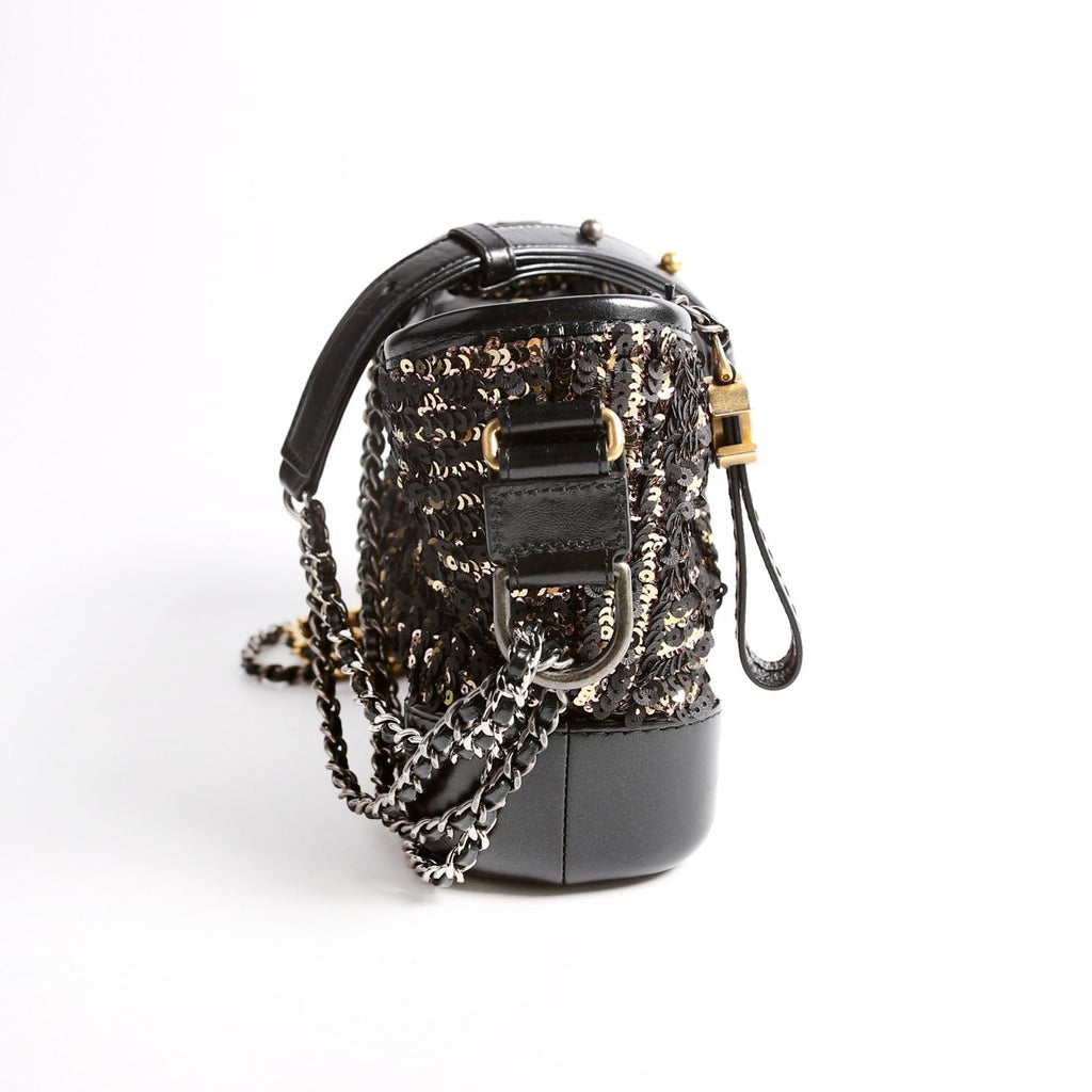 Gabrielle Hobo Small Sequin 28M Black/Gold