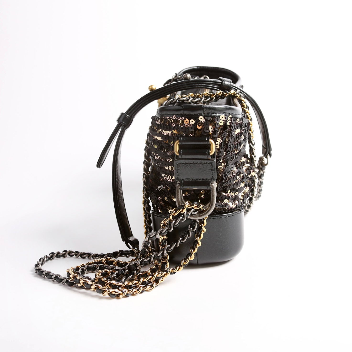 Gabrielle Hobo Small Sequin 28M Black/Gold