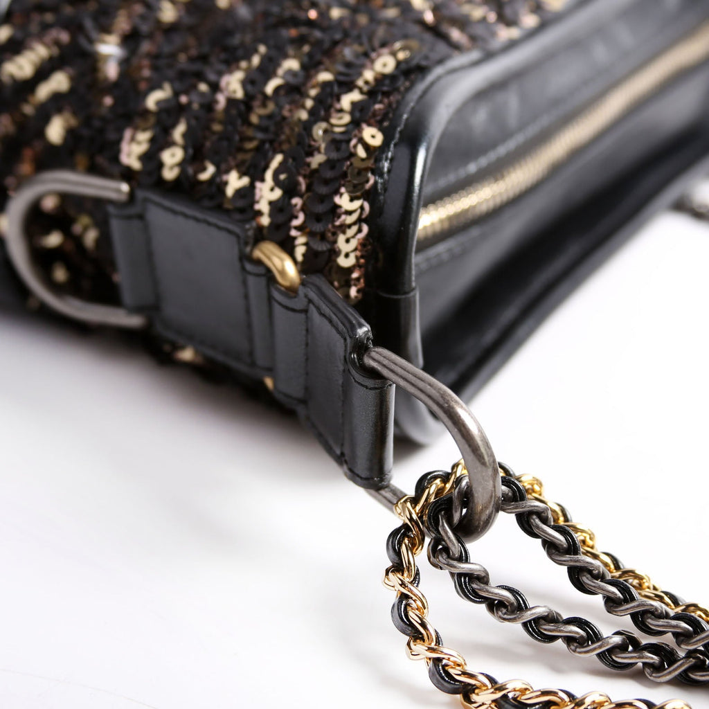 Gabrielle Hobo Small Sequin 28M Black/Gold