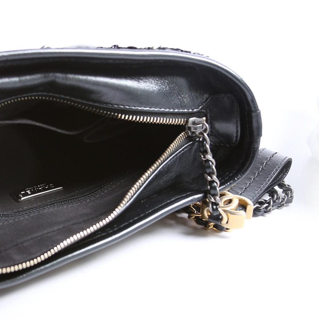 Gabrielle Hobo Small Sequin 28M Black/Gold