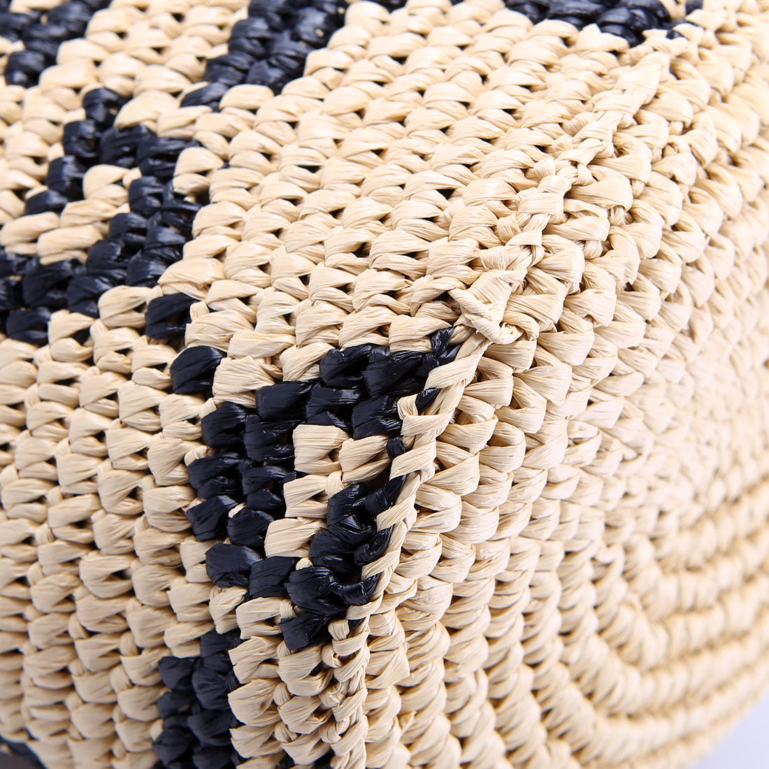 816284 GG Woven Raffia Mini Bucket Bag Tan/Black