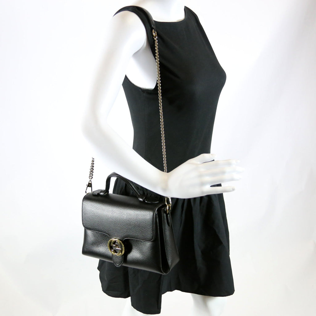 510302 Medium interlock Satchel Black