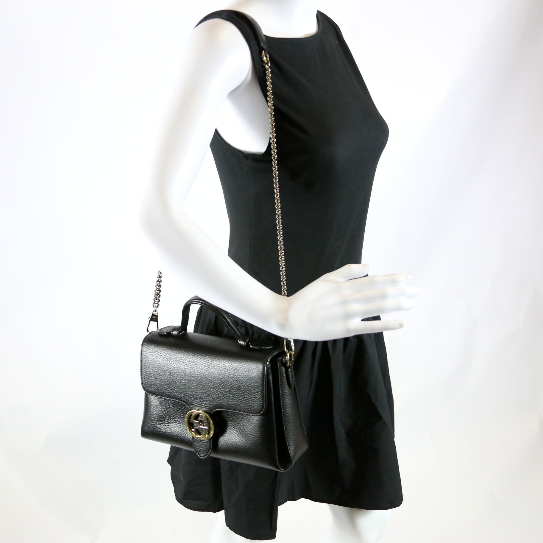 510302 Medium interlock Satchel Black