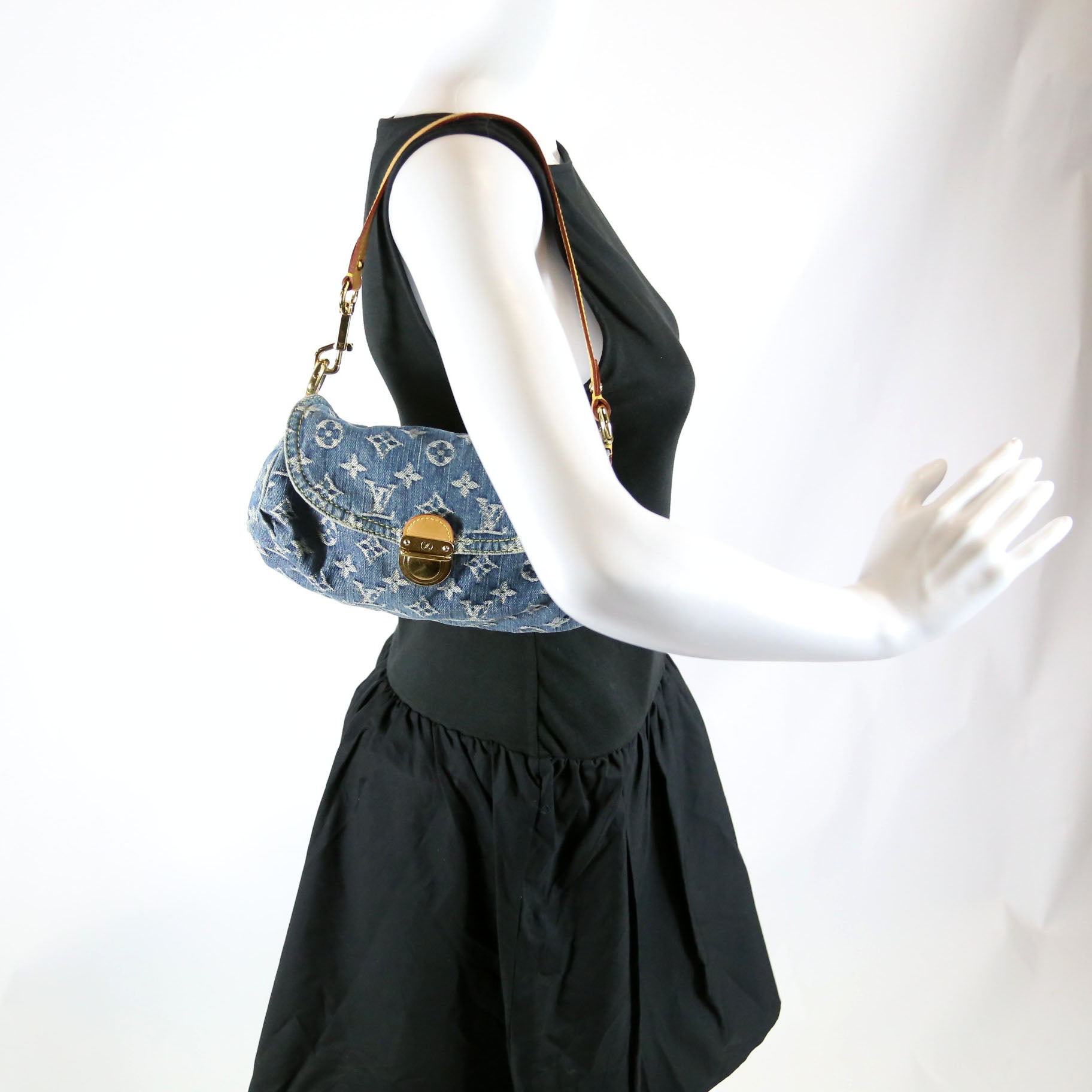 Mini Pleaty Denim Monogram