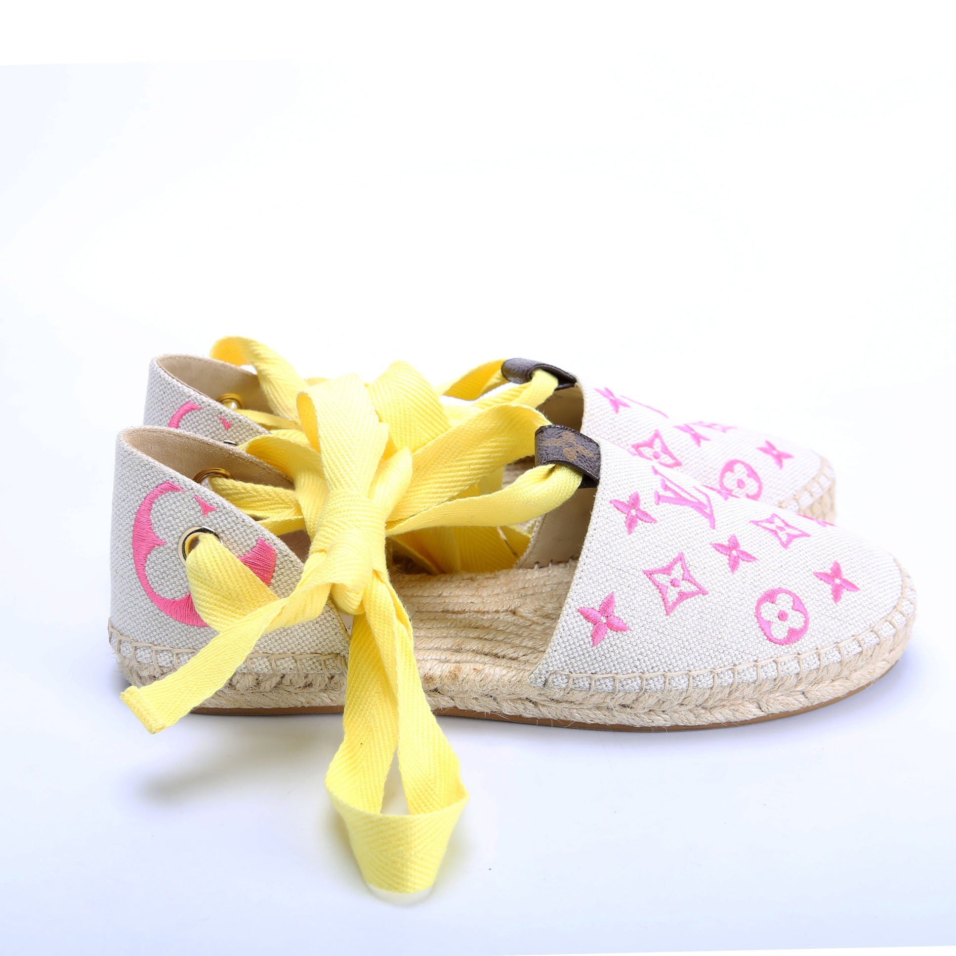 Starboard Flat Espadrilles Size 38 Beige/Pink