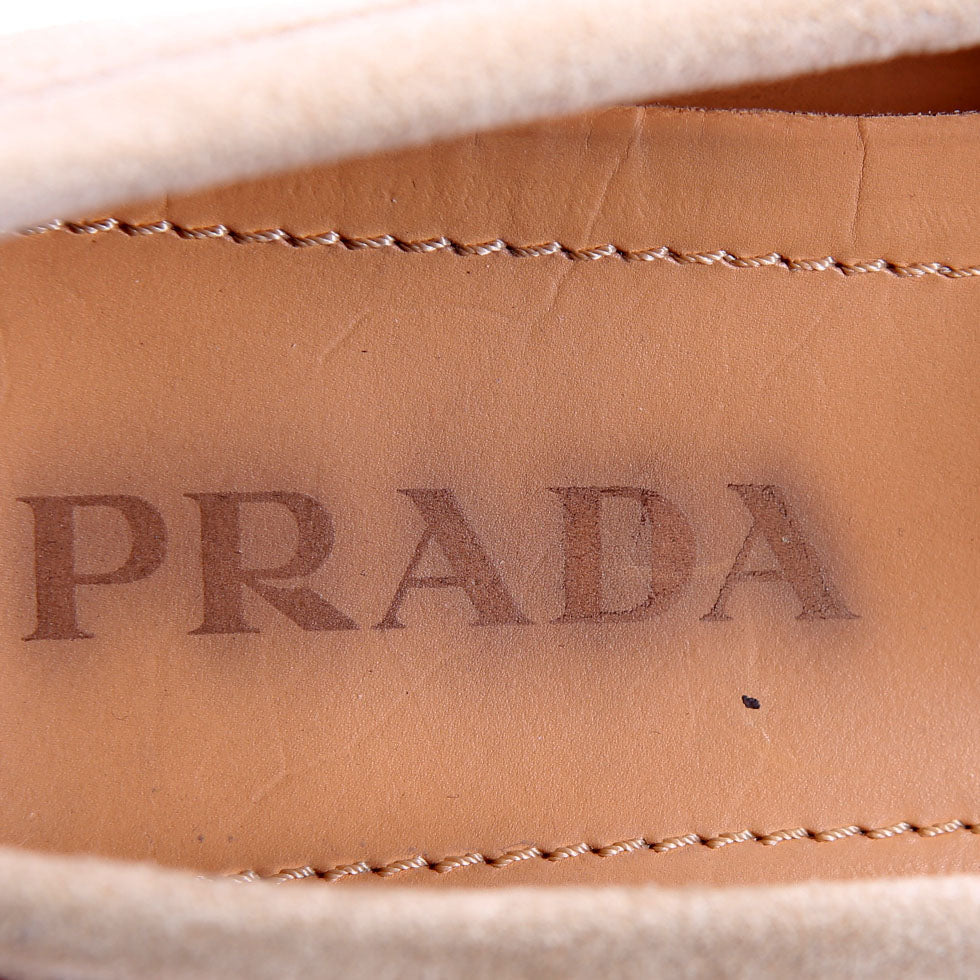 Suede Driving Loafers Size 38 Taupe