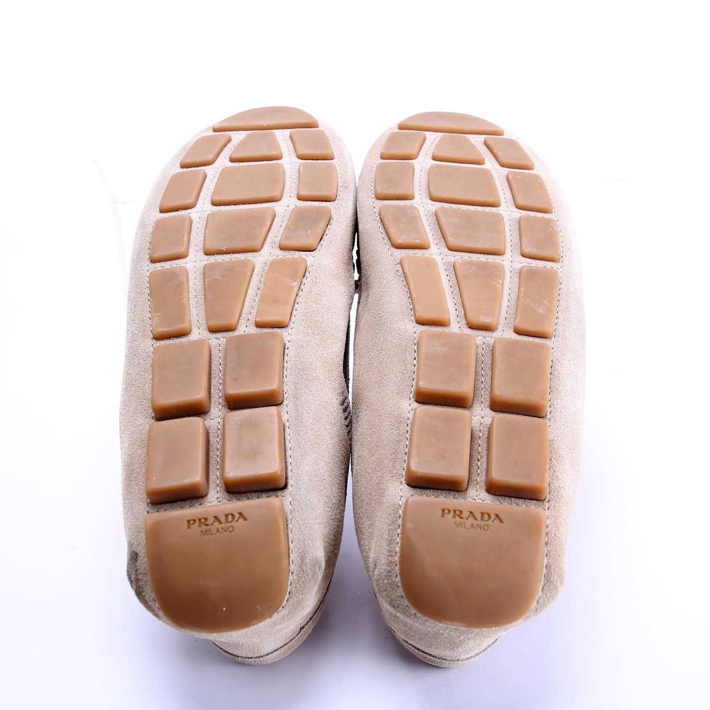 Suede Driving Loafers Size 38 Taupe