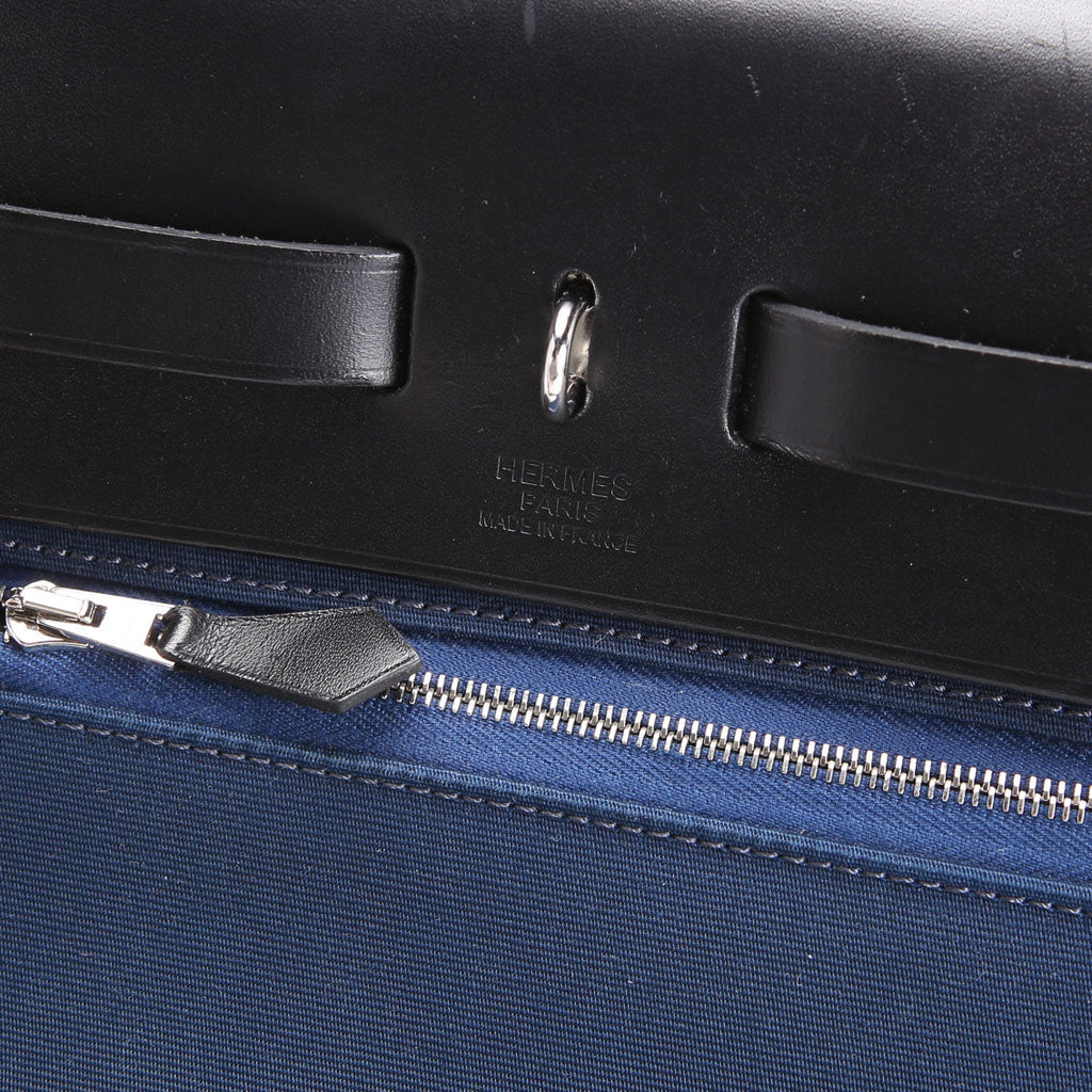 Hermes Herbag 31 Zip Navy/Black