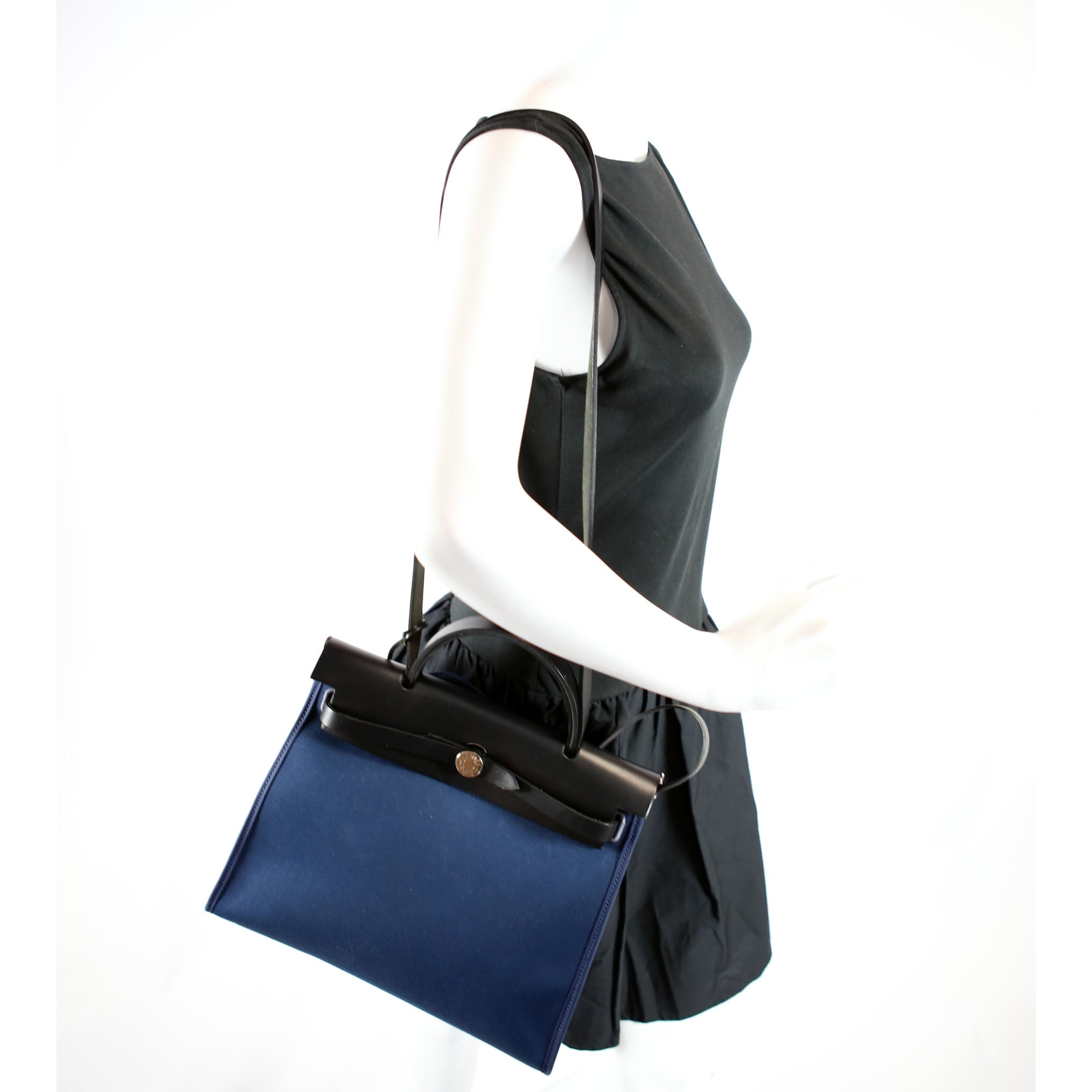 Hermes Herbag 31 Zip Navy/Black