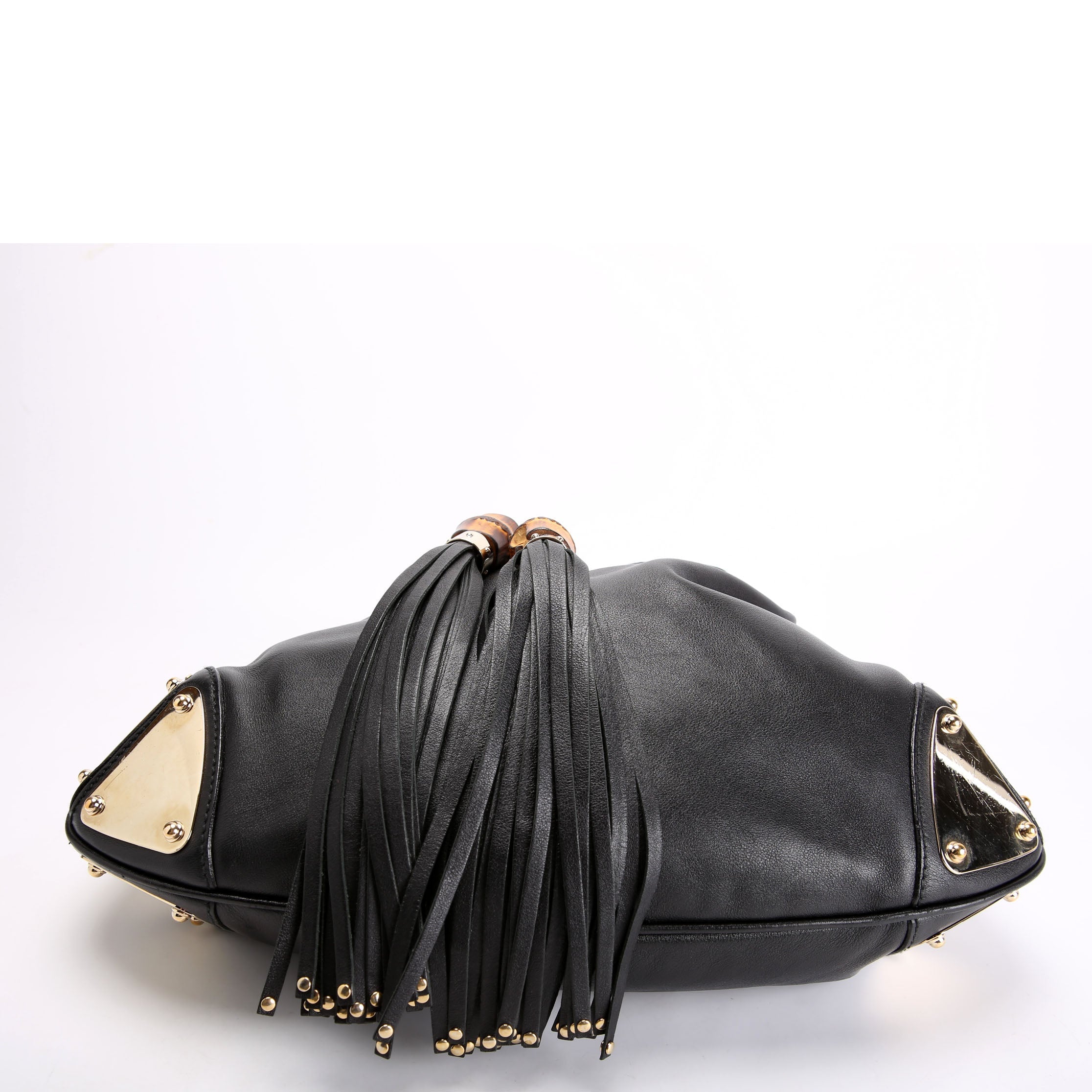 177139 Indy Top Handle Hobo Leather Black/Gold