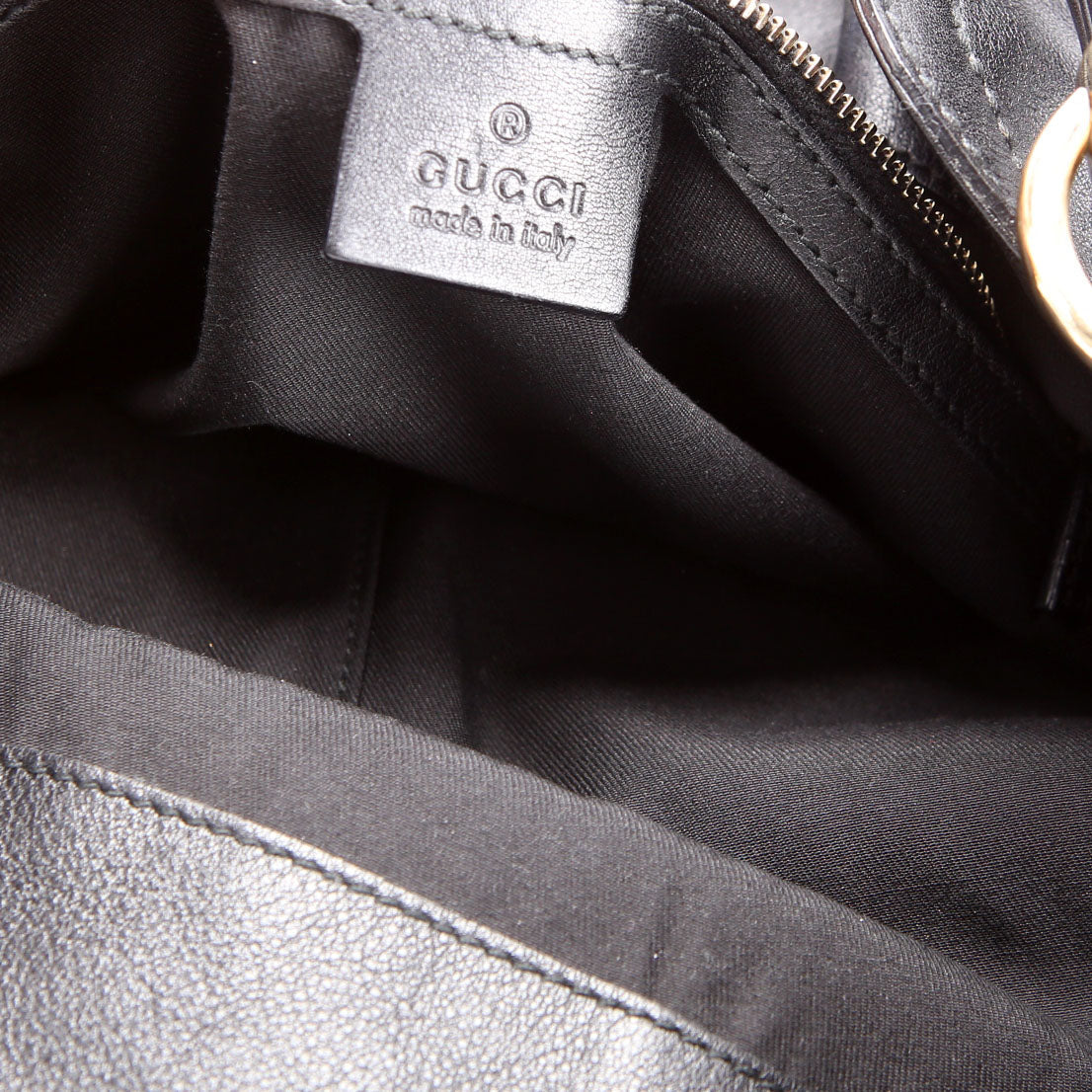 177139 Indy Top Handle Hobo Leather Black/Gold
