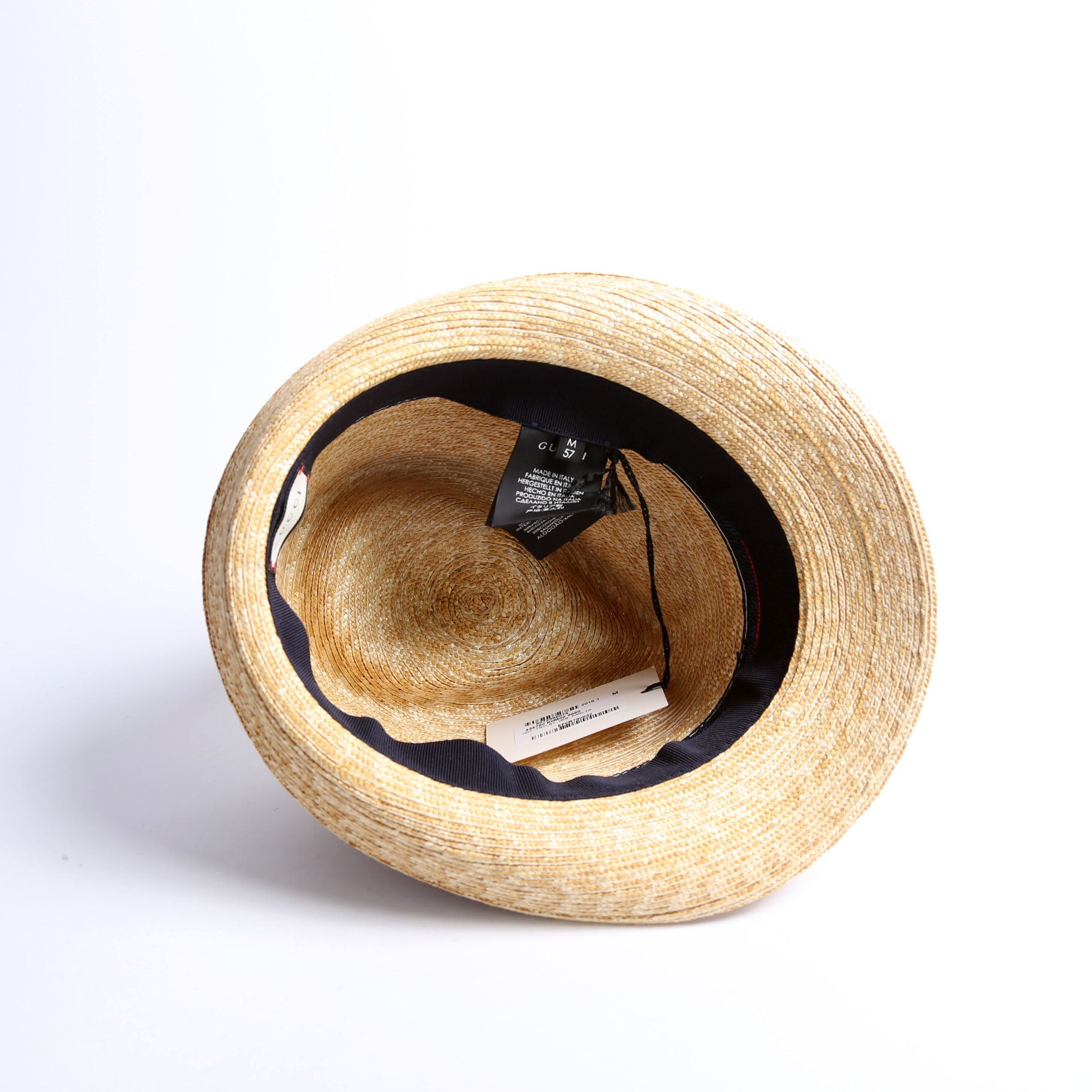 434760 Woven Straw Web Fedora Size Medium 57 cm