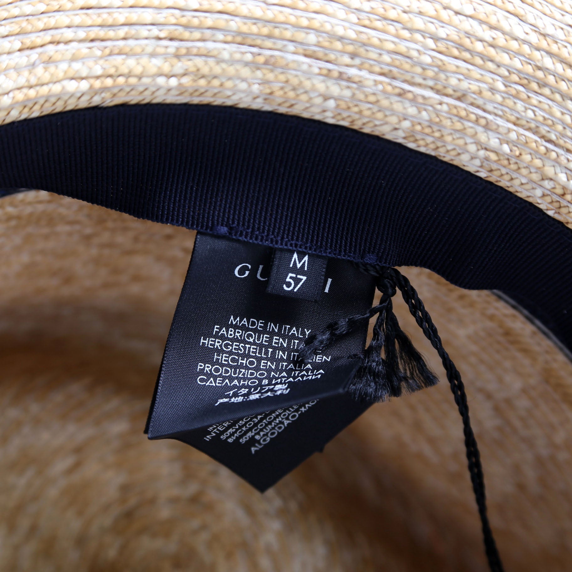 434760 Woven Straw Web Fedora Size Medium 57 cm