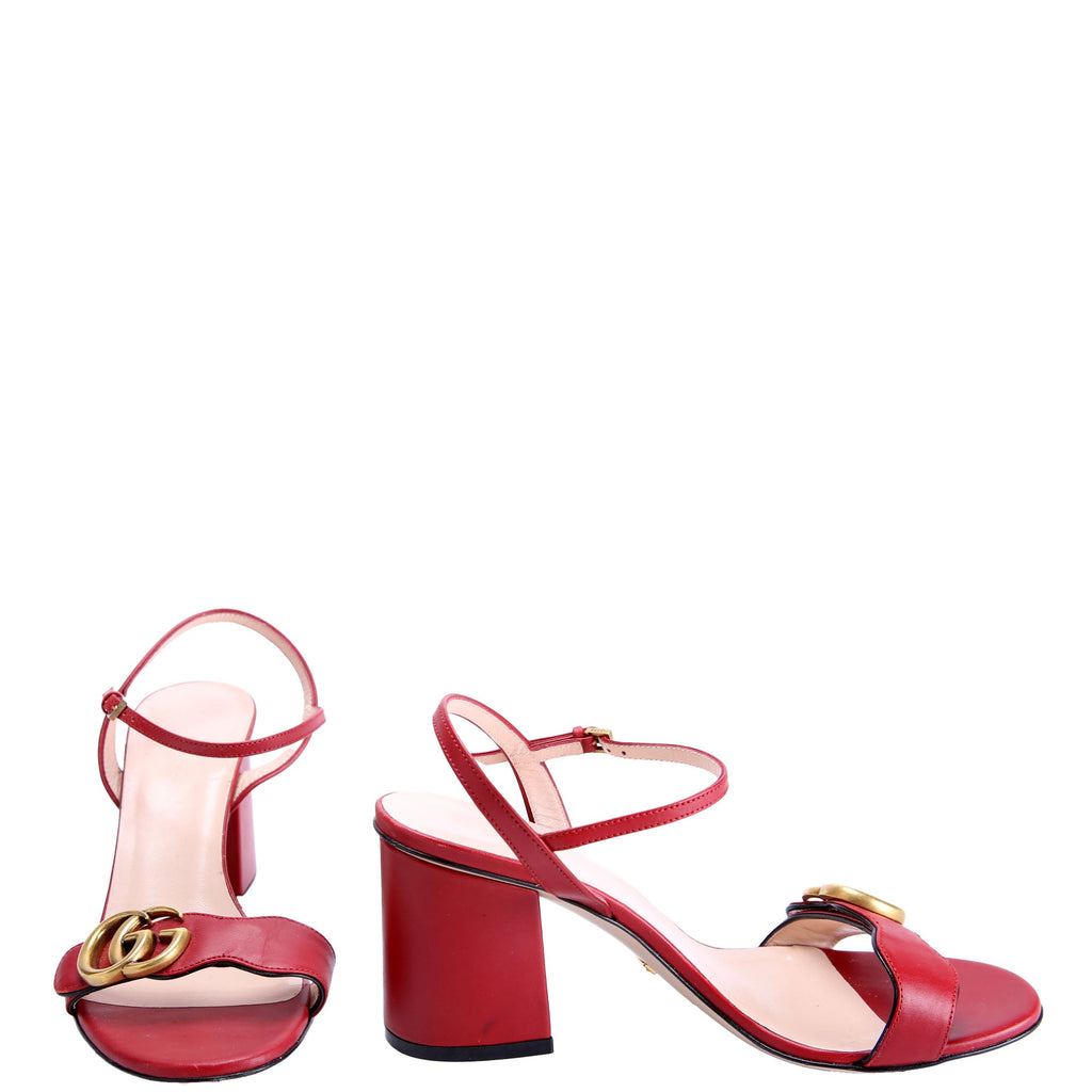 GG Marmont Block Heels Size 36.5 Red