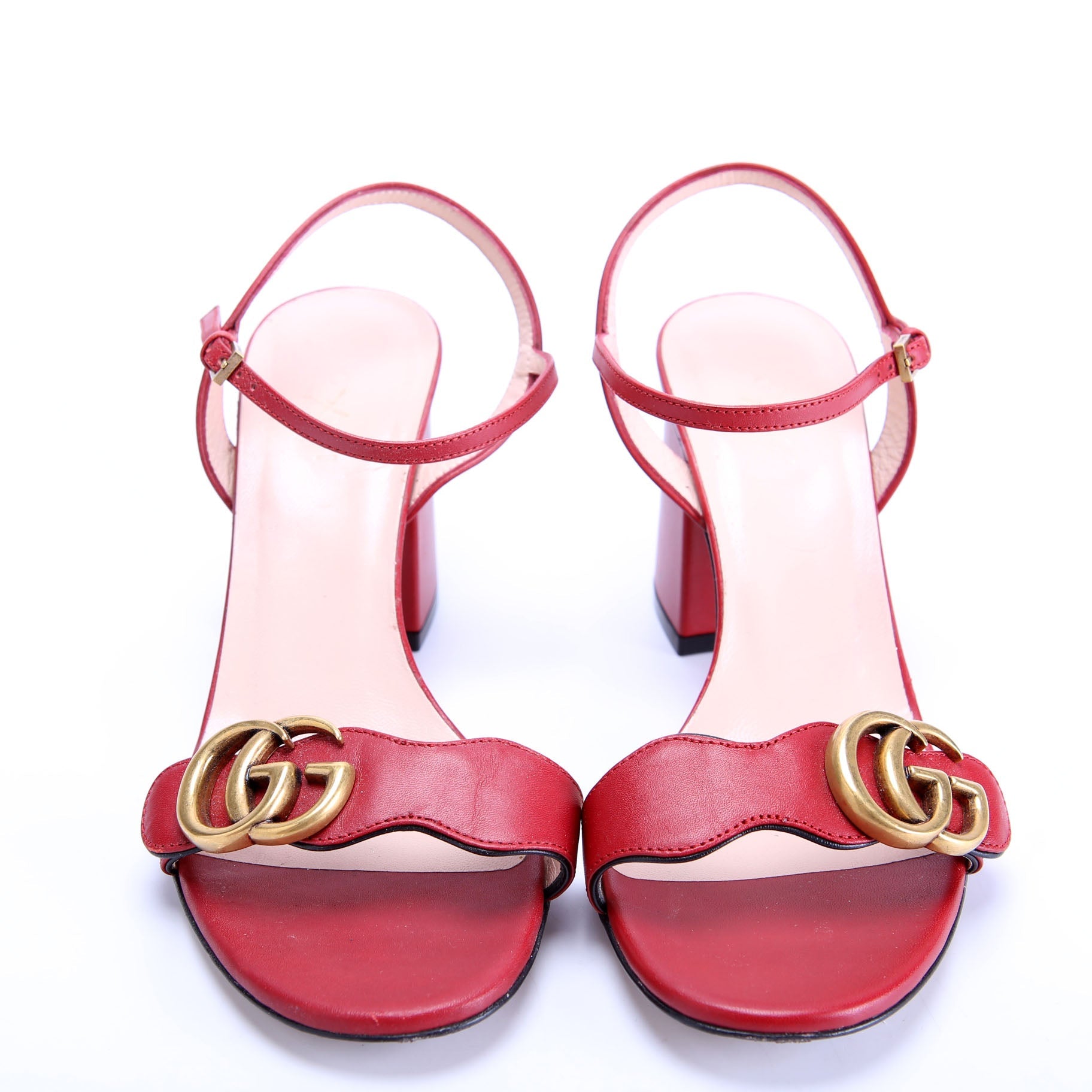 GG Marmont Block Heels Size 36.5 Red