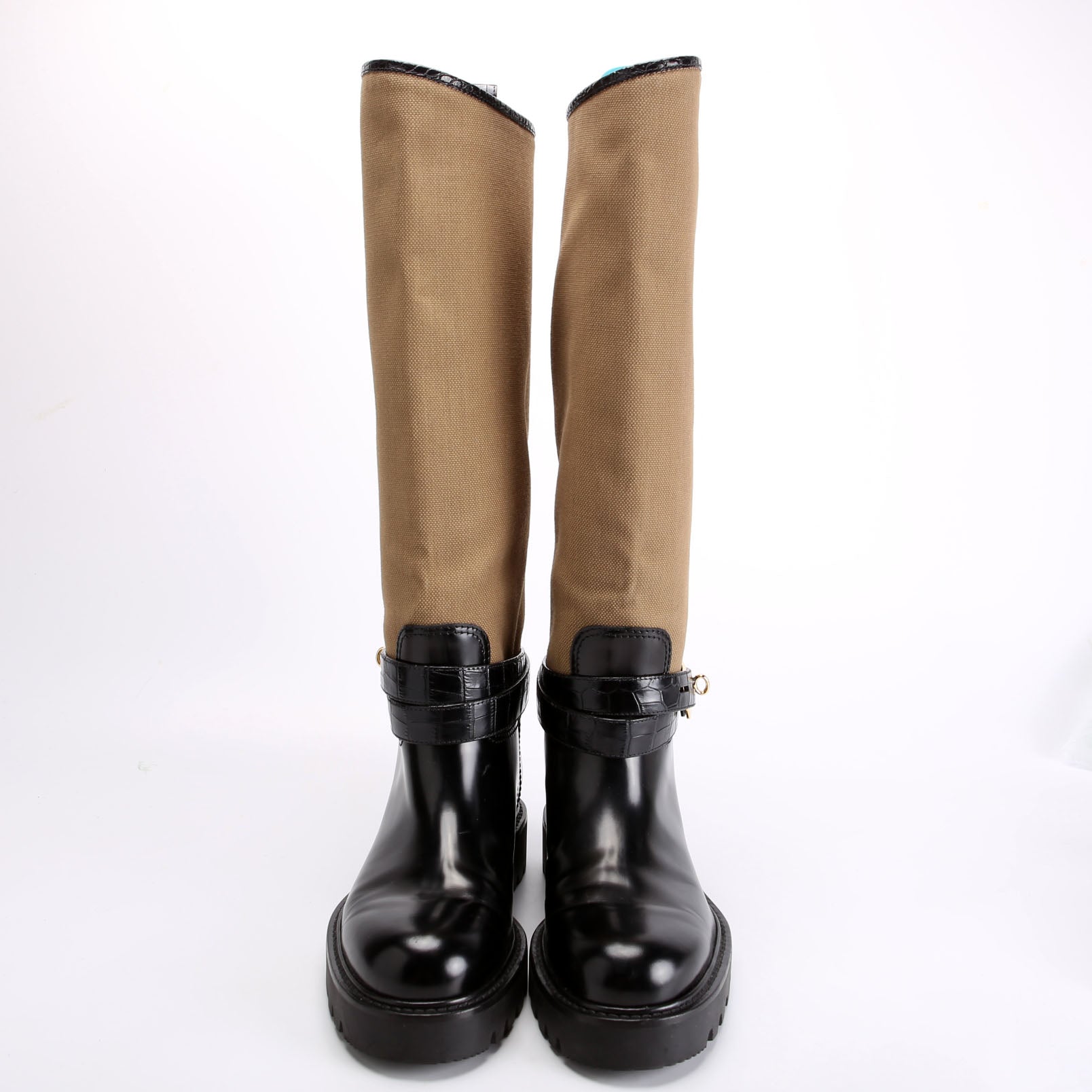 Territory Flat High Ranger Boots Size 37 Beige/Black