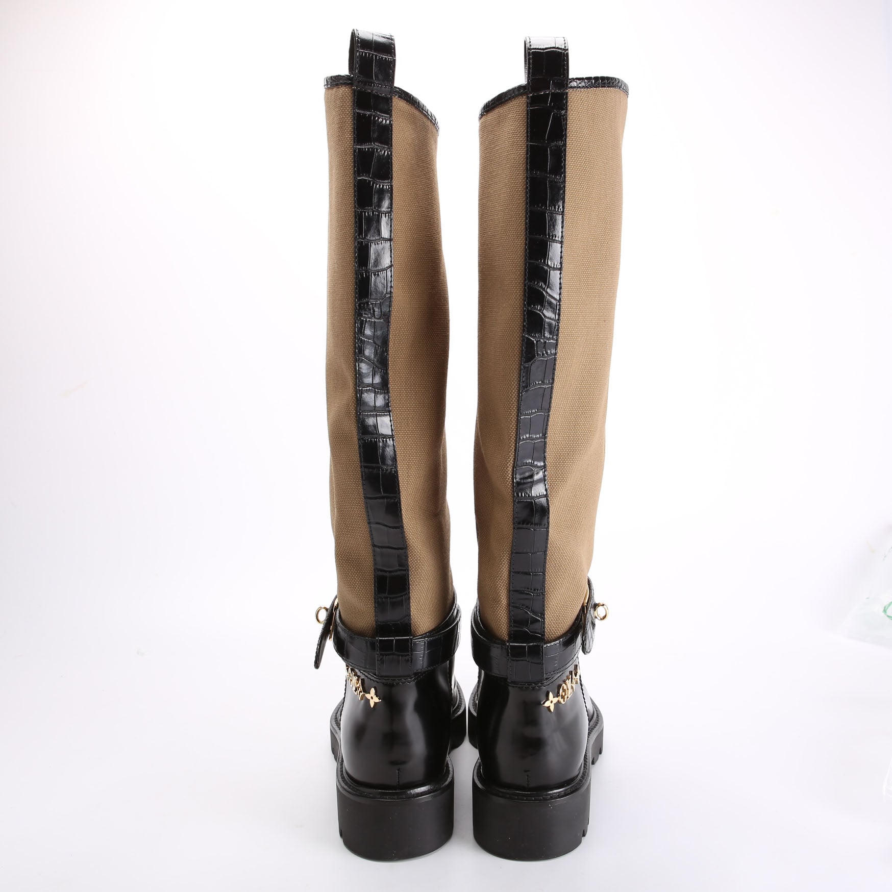 Territory Flat High Ranger Boots Size 37 Beige/Black