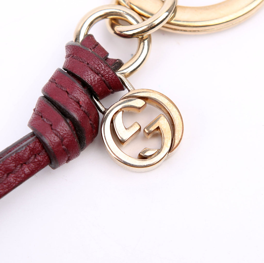 Interlocking GG Leather Keychain