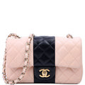 Classic Flap Mini Rectangle Lambskin RFID Black/Pink