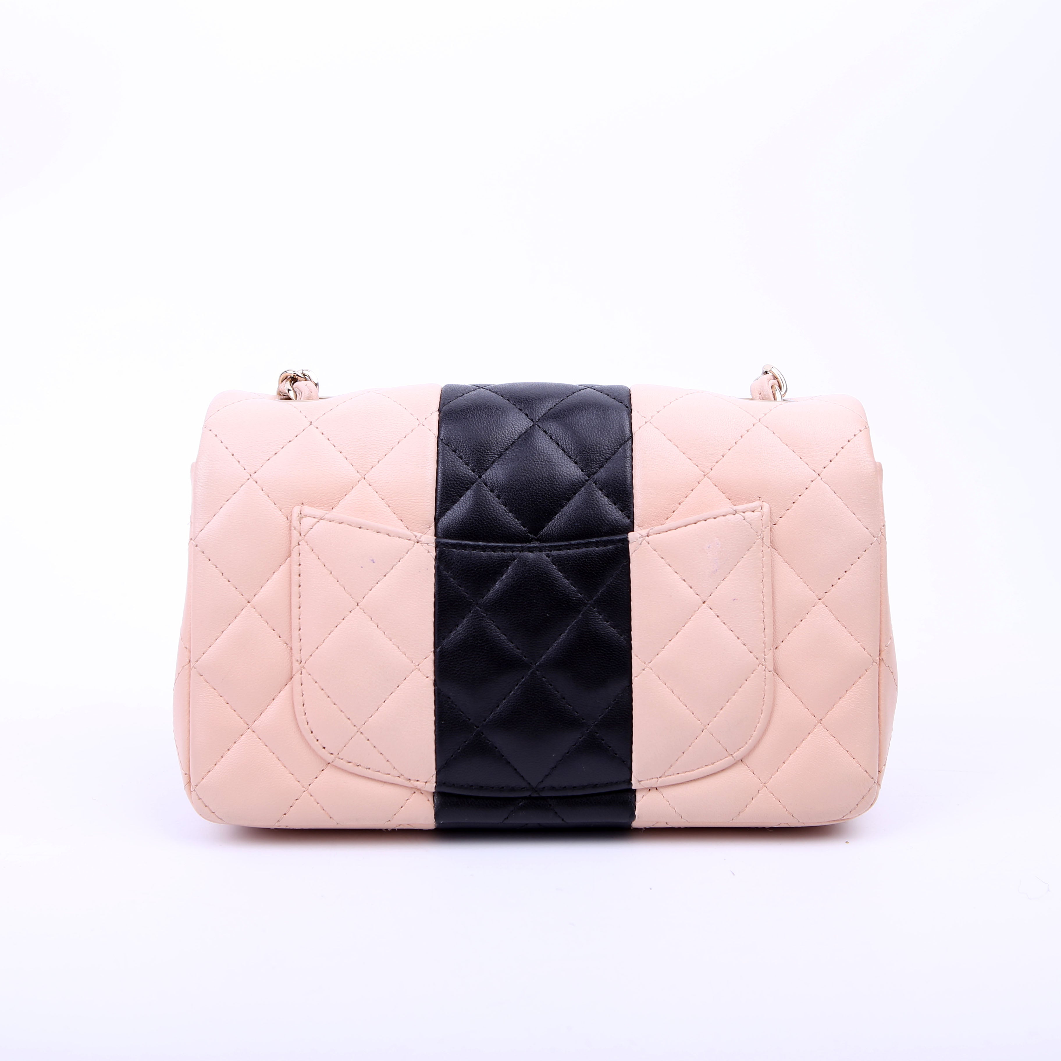 Classic Flap Mini Rectangle Lambskin RFID Black/Pink