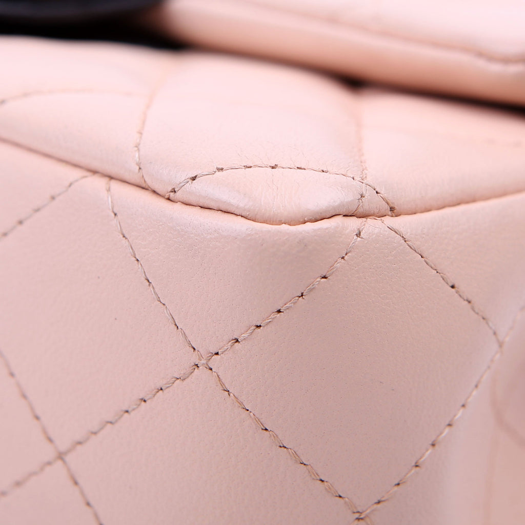 Classic Flap Mini Rectangle Lambskin RFID Black/Pink