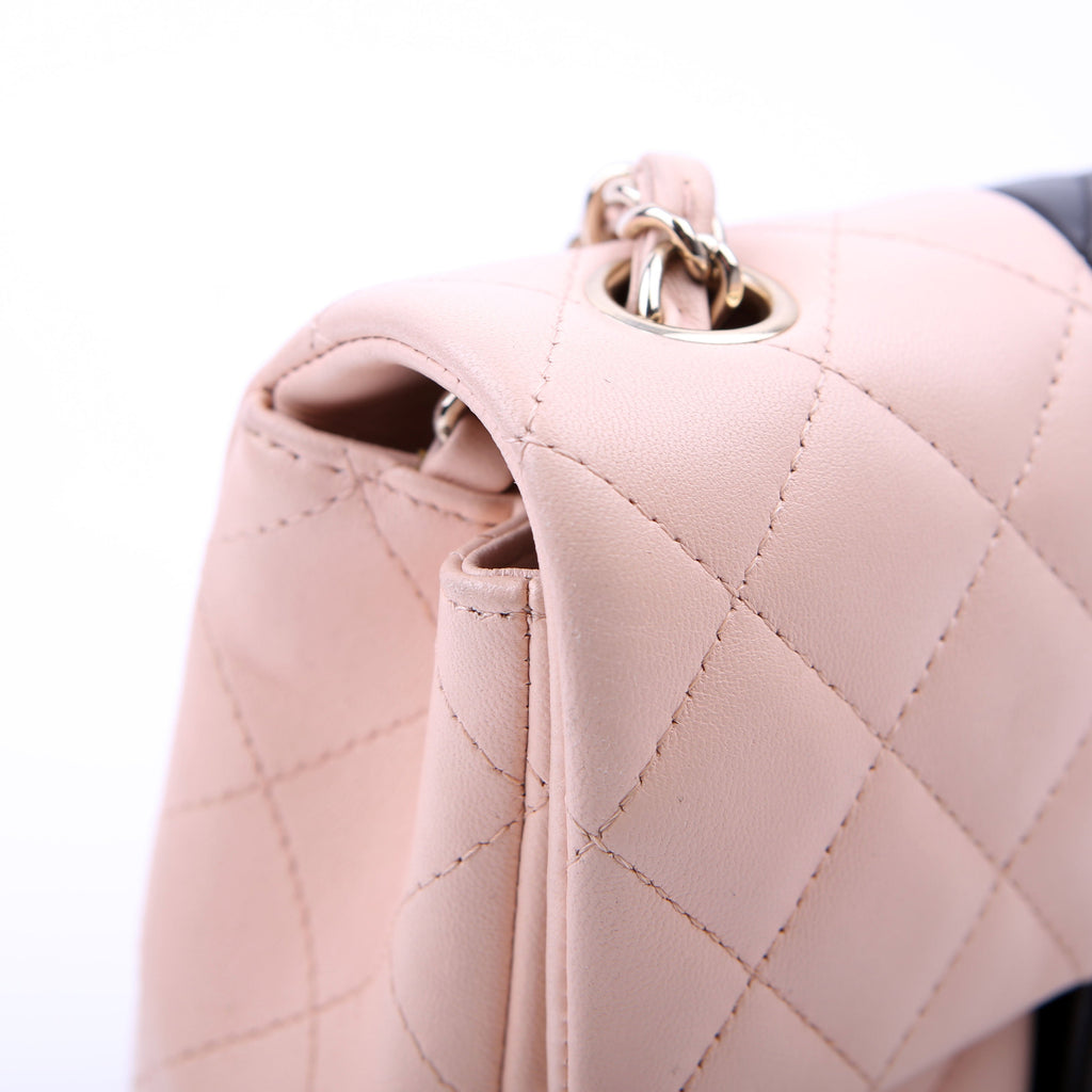 Classic Flap Mini Rectangle Lambskin RFID Black/Pink