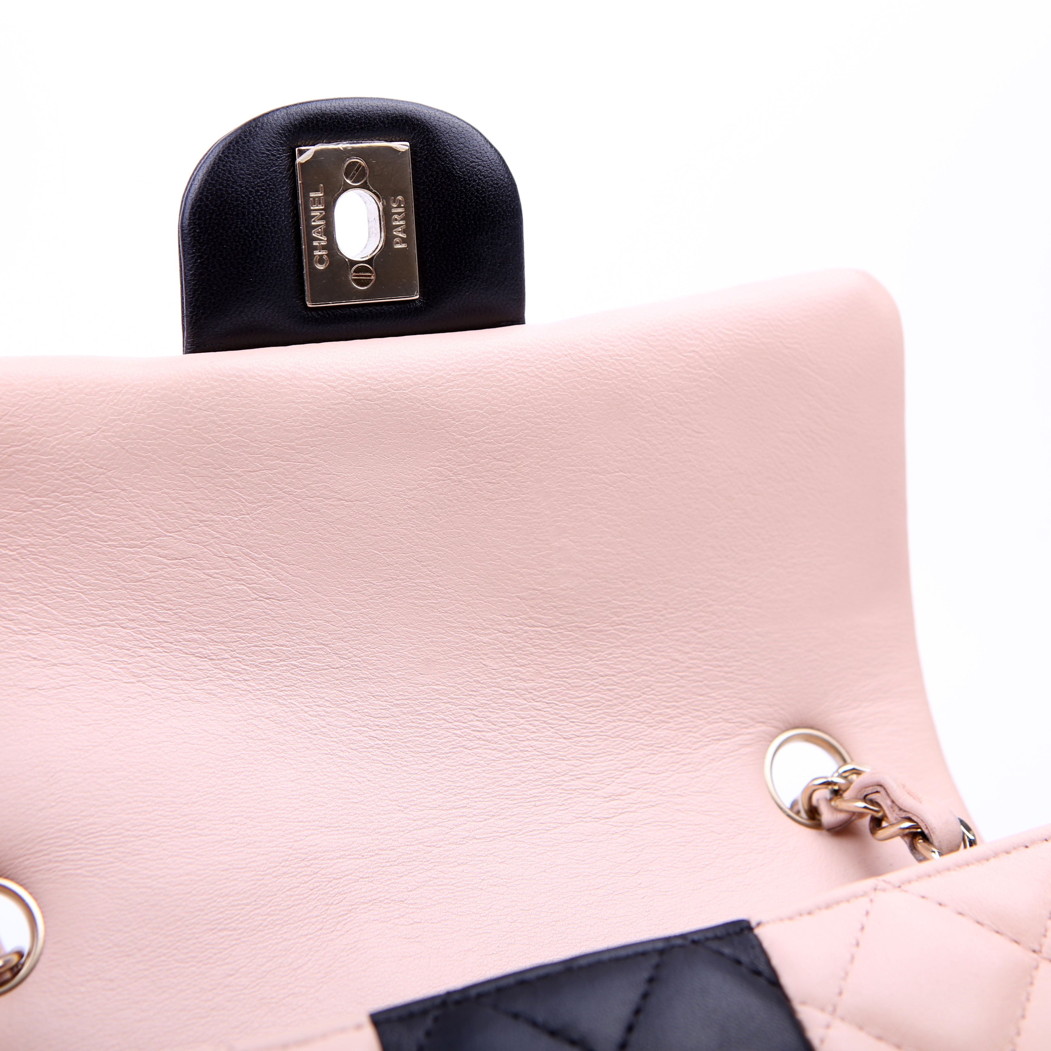 Classic Flap Mini Rectangle Lambskin RFID Black/Pink