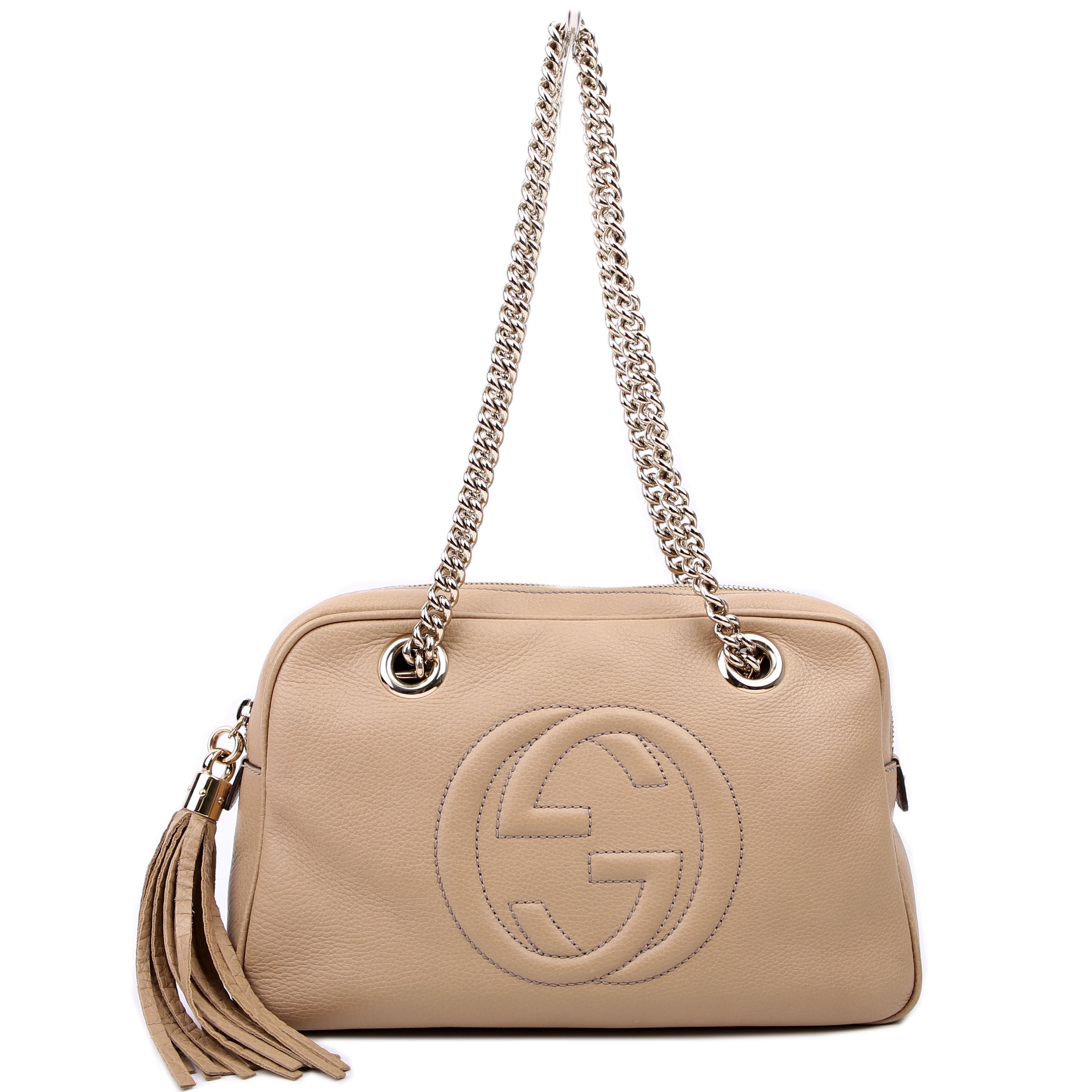 308983 Soho Chain Shoulder Bag Taupe