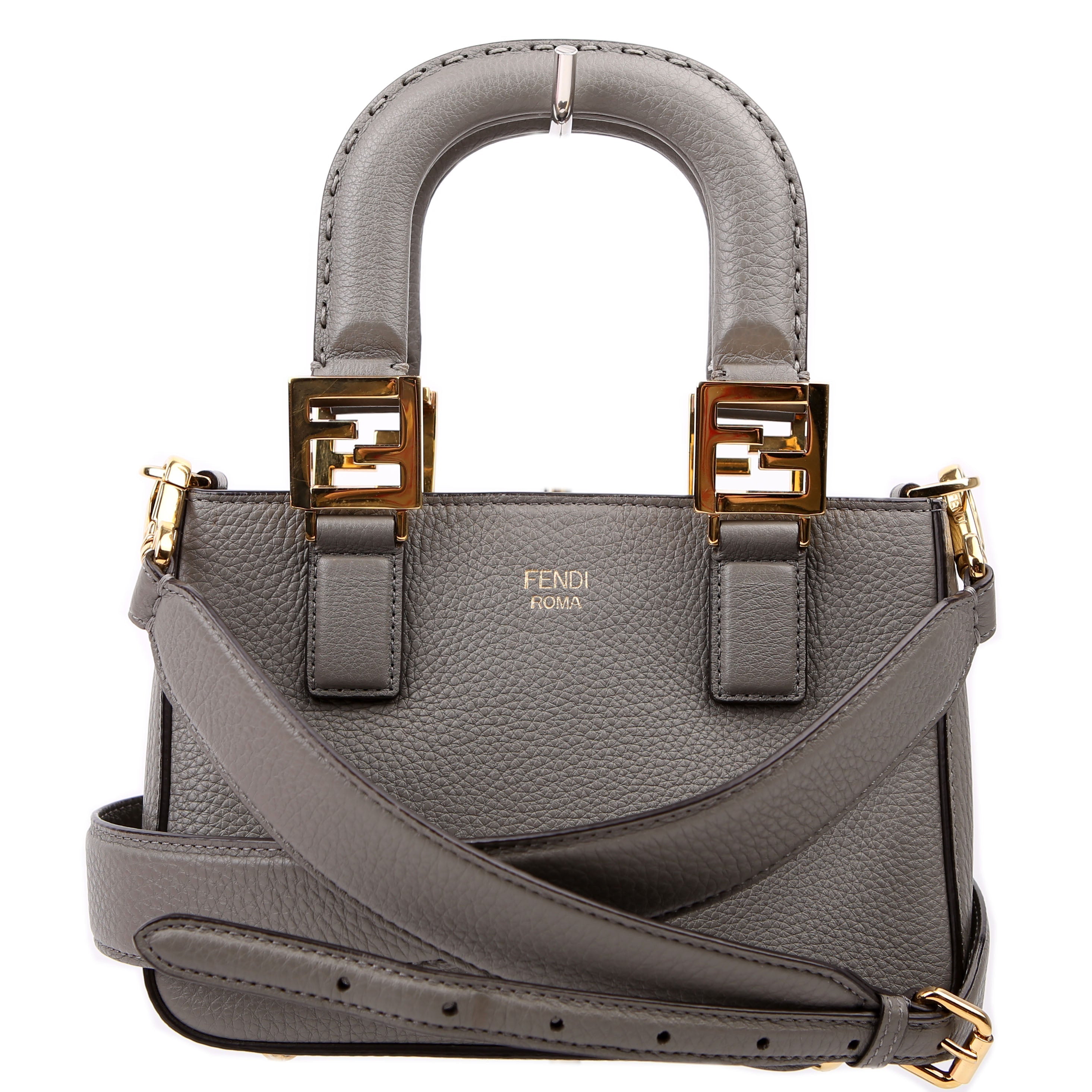 8BH376 Selleria Mini Top Handle Tote Grey