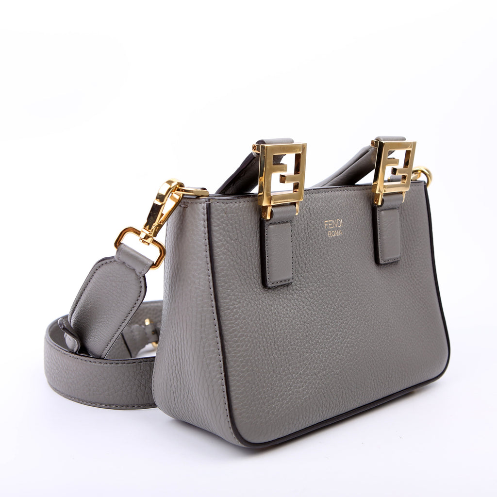 8BH376 Selleria Mini Top Handle Tote Grey