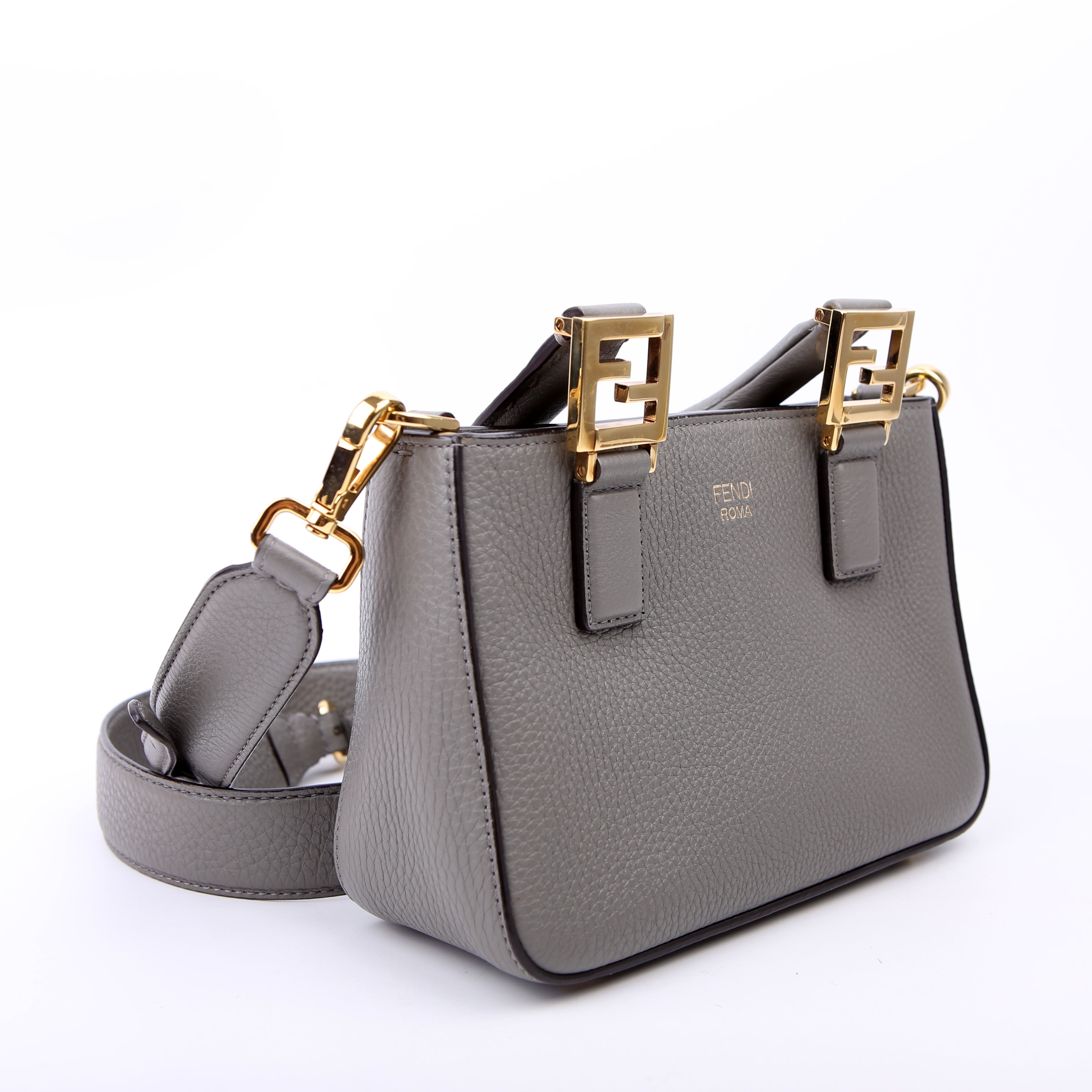 8BH376 Selleria Mini Top Handle Tote Grey