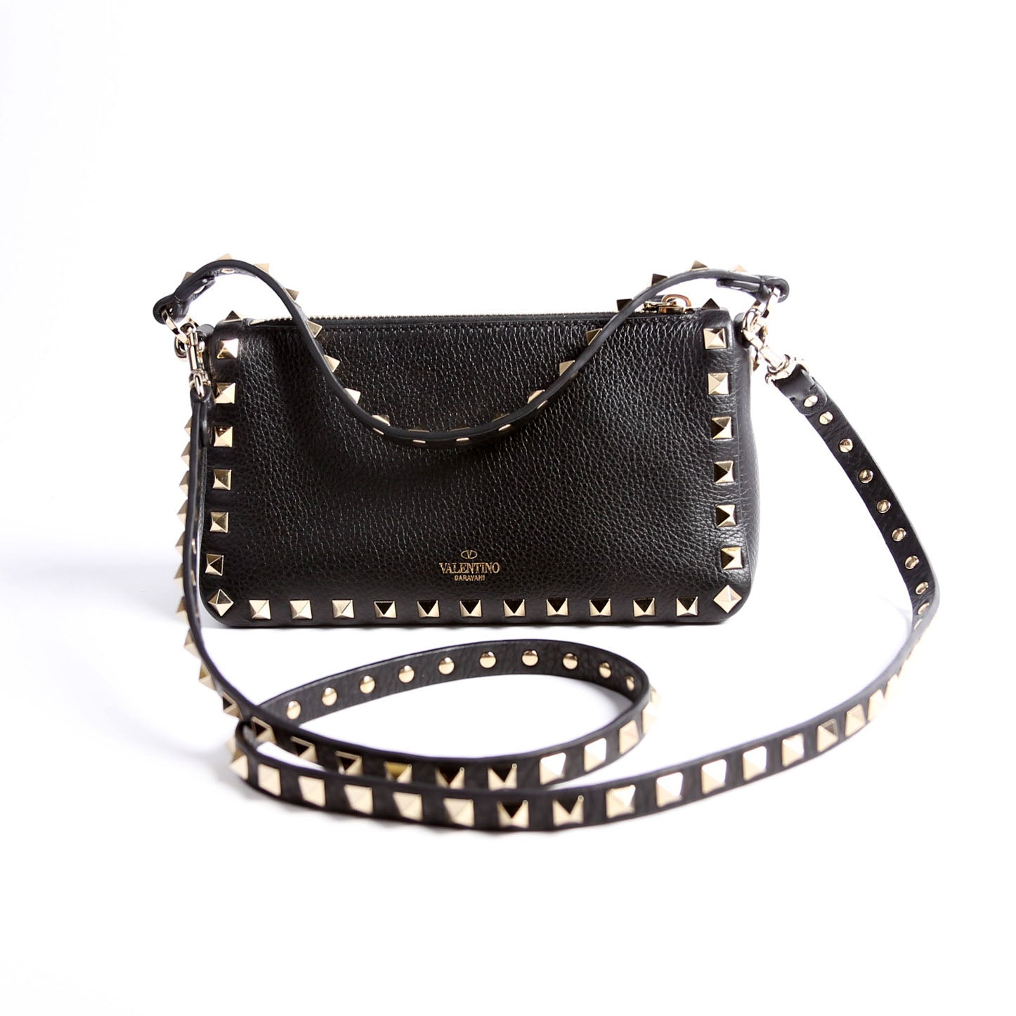 Rockstud Zip-Up Bag Black