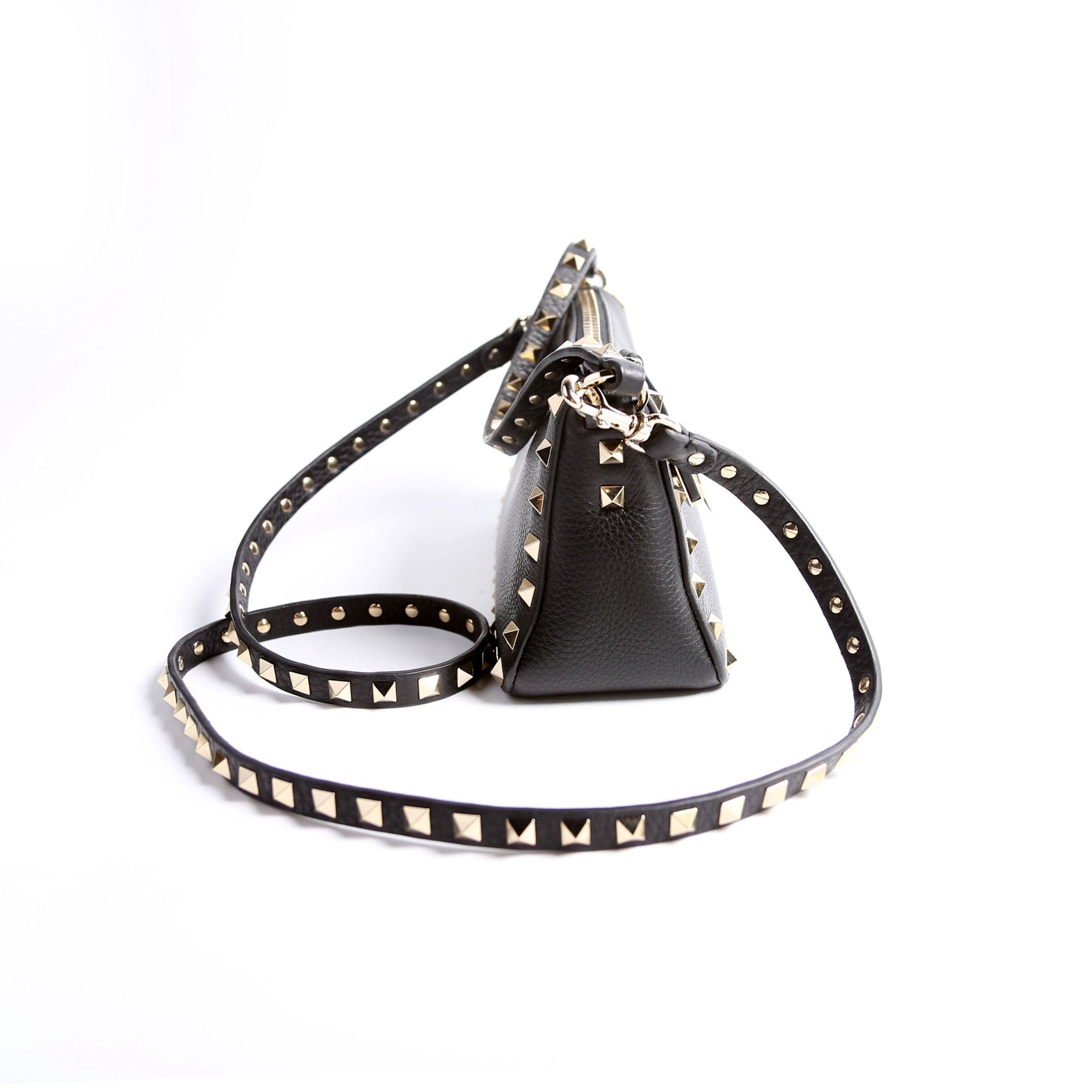 Rockstud Zip-Up Bag Black